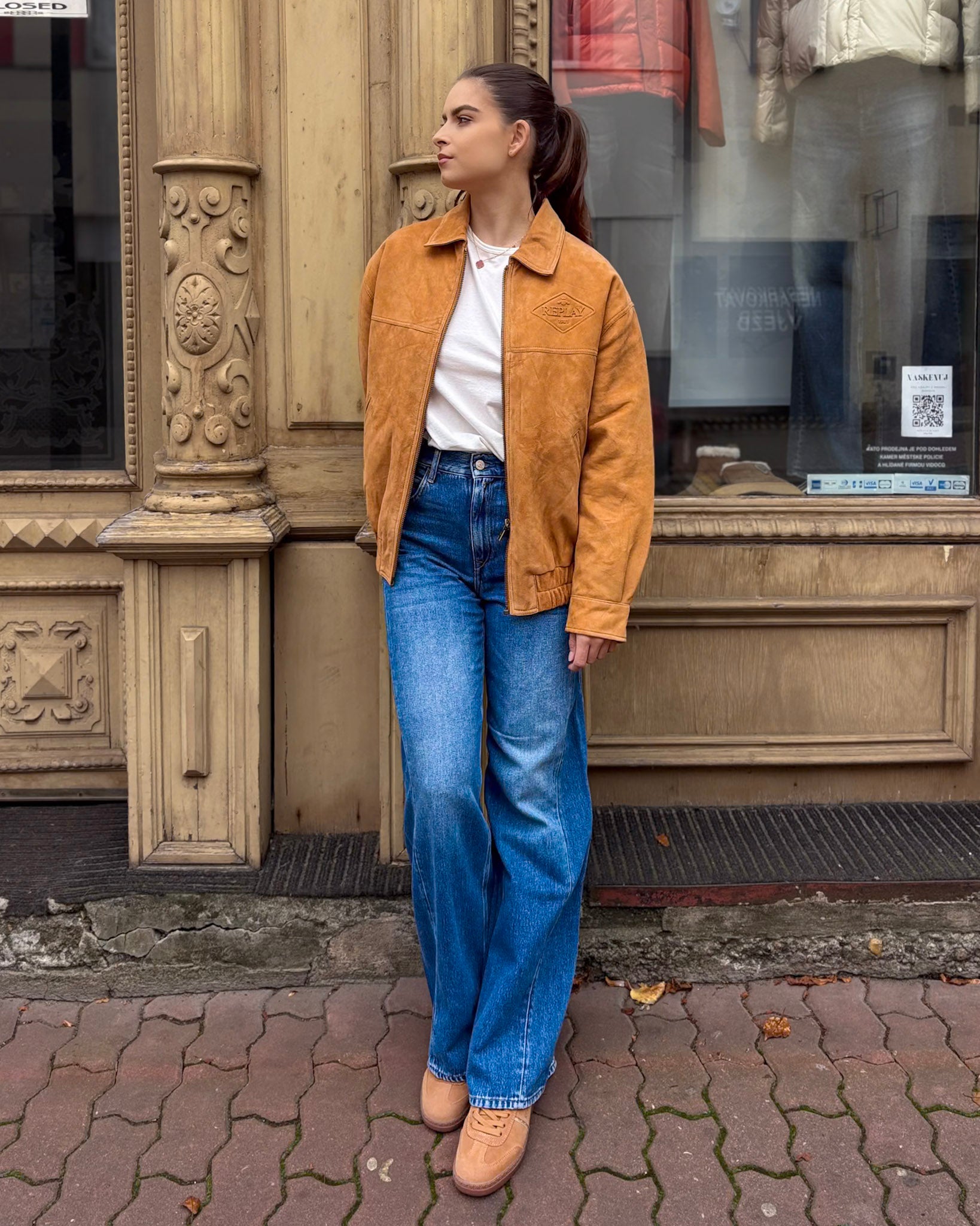 NŐI REPLAY SZŐR BŐR KABÁT GALLÉRRAL 