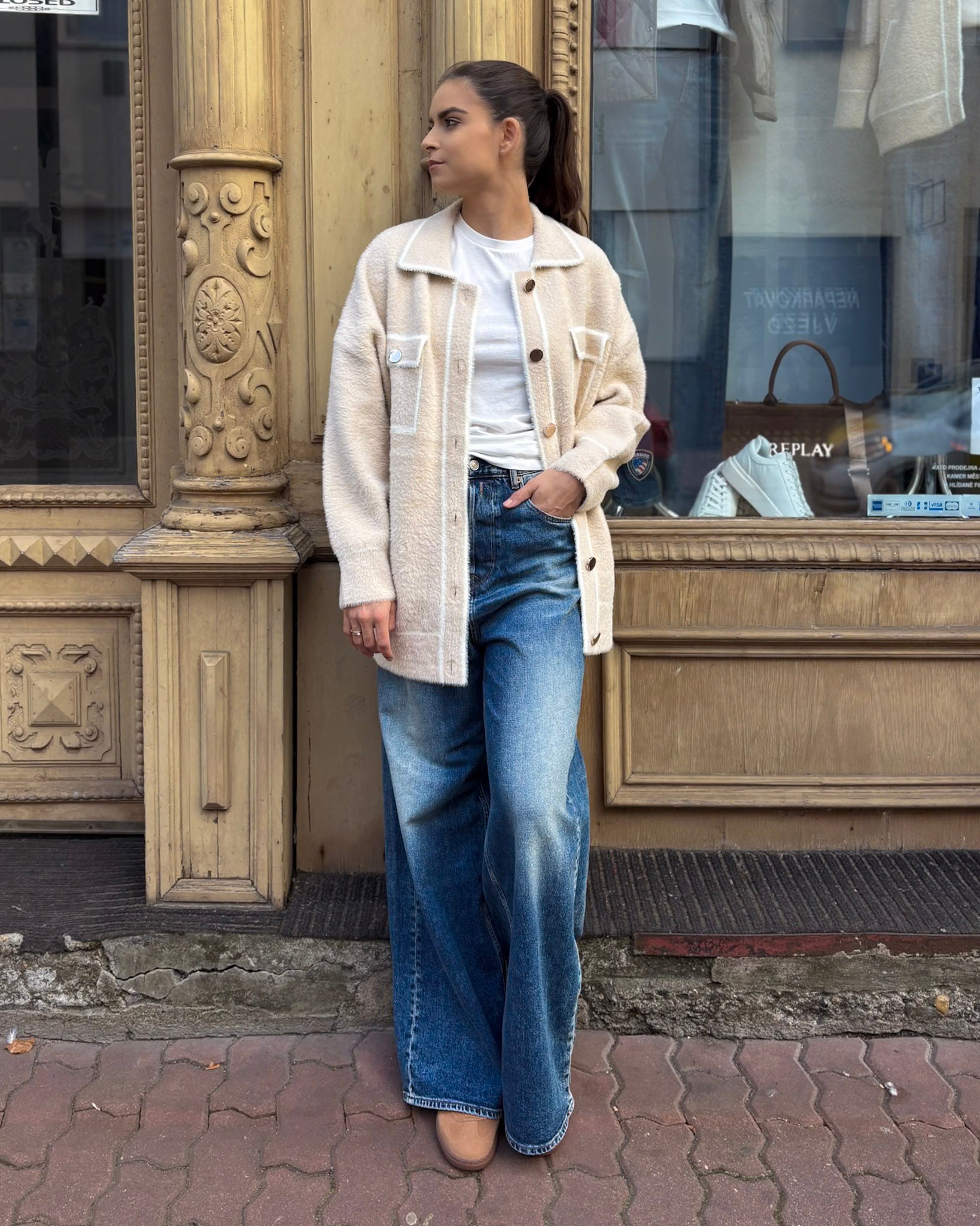 NŐI REPLAY PLÜSS KARDIGÁN GOMBOKKAL 