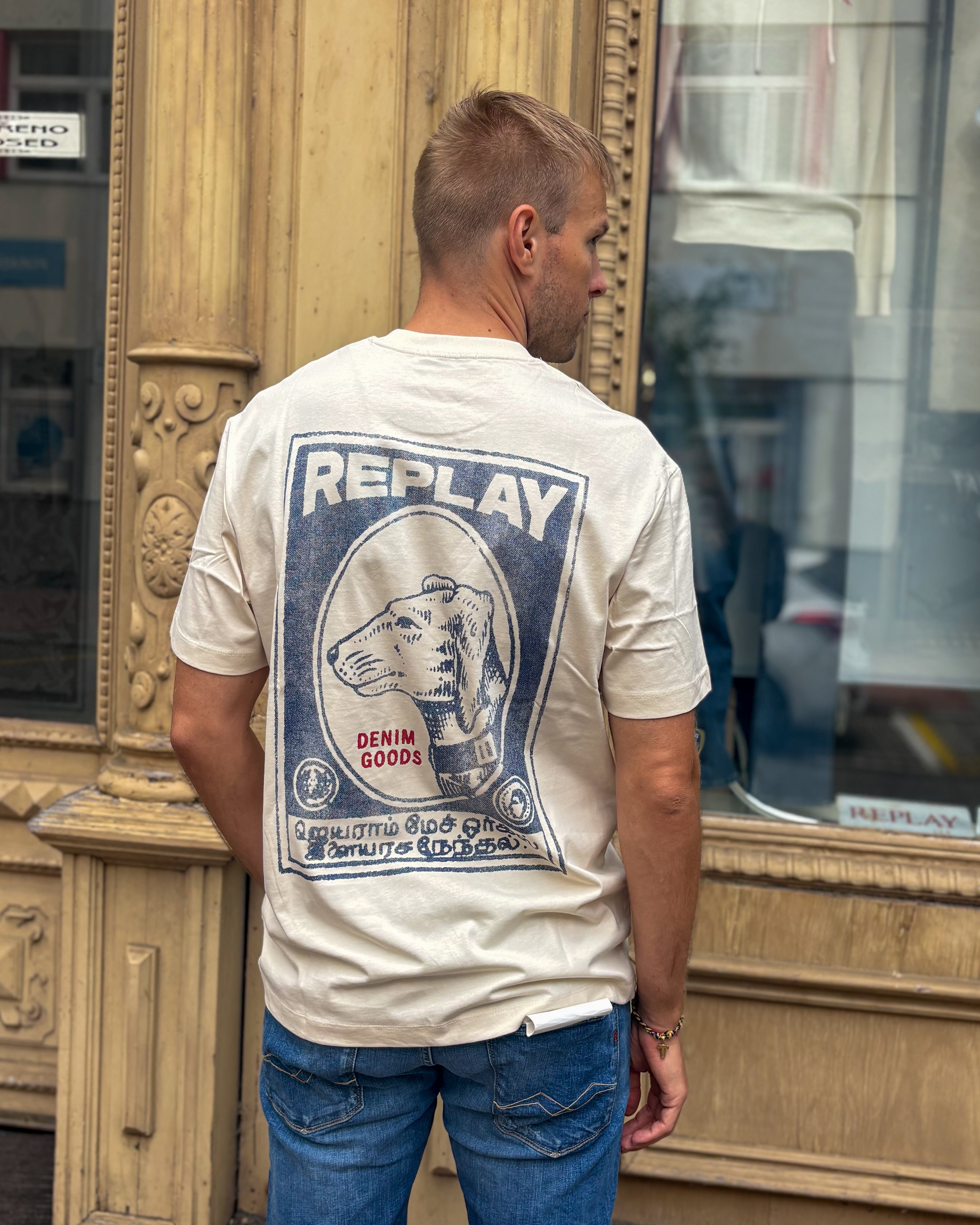 FÉRFI REPLAY PÓLÓ HÁTULJÁN NYOMOTT MINTÁVAL