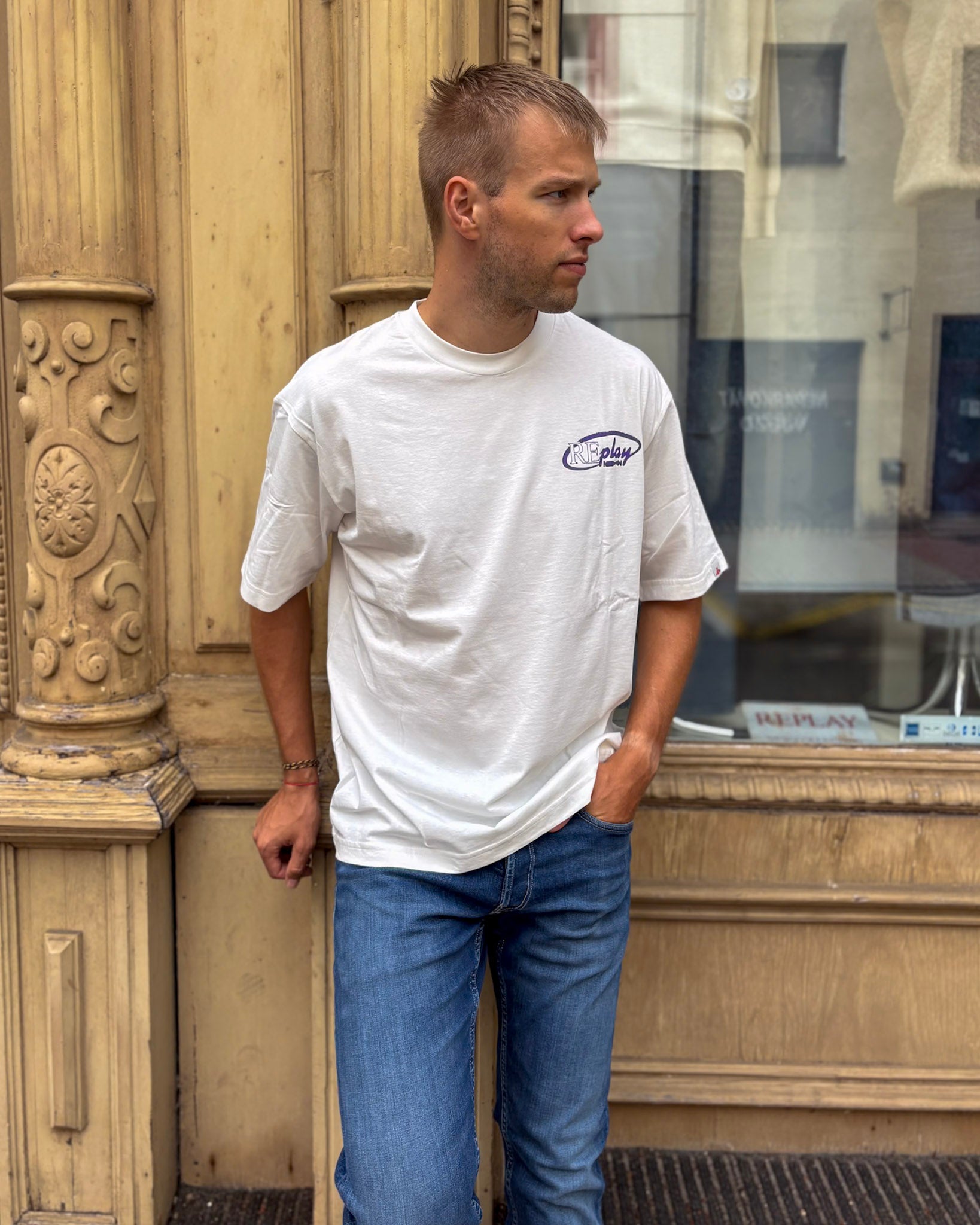 FÉRFI REPLAY PÓLÓ MELLKASI MINTÁVAL