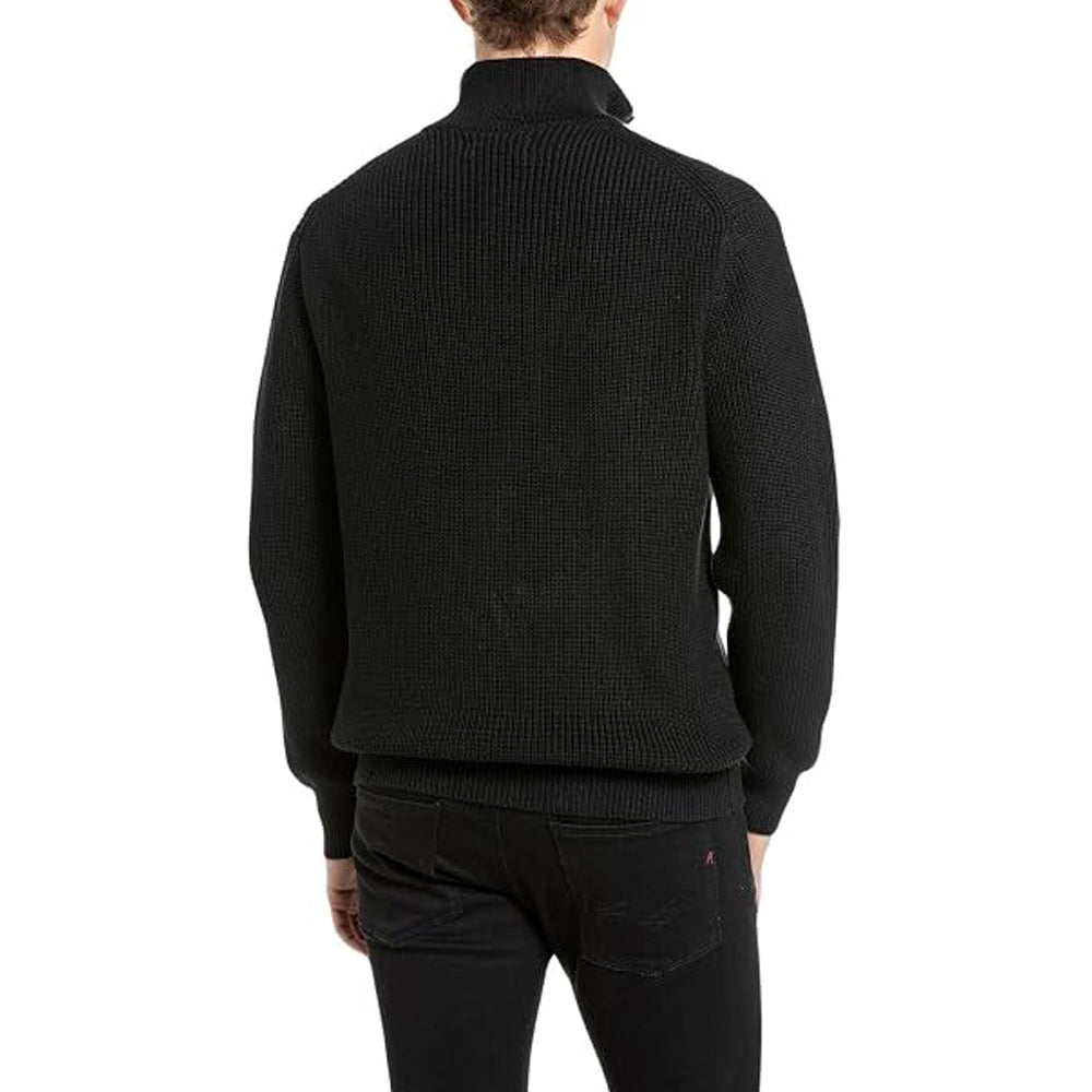 HERREN-STRICKPULLOVER REPLAY MIT 1/4-REISSVERSCHLUSS UND RIPPENSTRUKTUR - UK00AZ .000.7246X