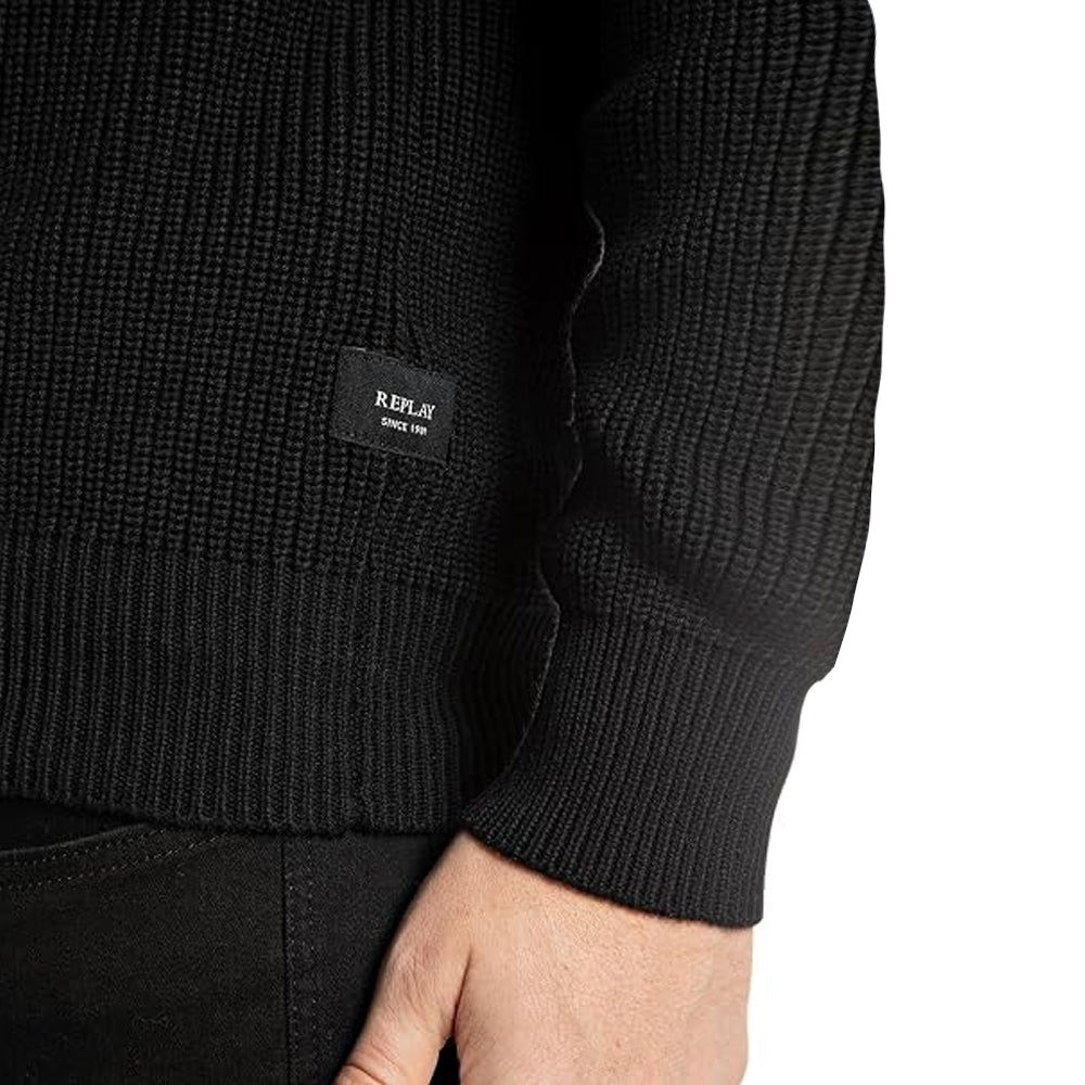 HERREN-STRICKPULLOVER REPLAY MIT 1/4-REISSVERSCHLUSS UND RIPPENSTRUKTUR - UK00AZ .000.7246X
