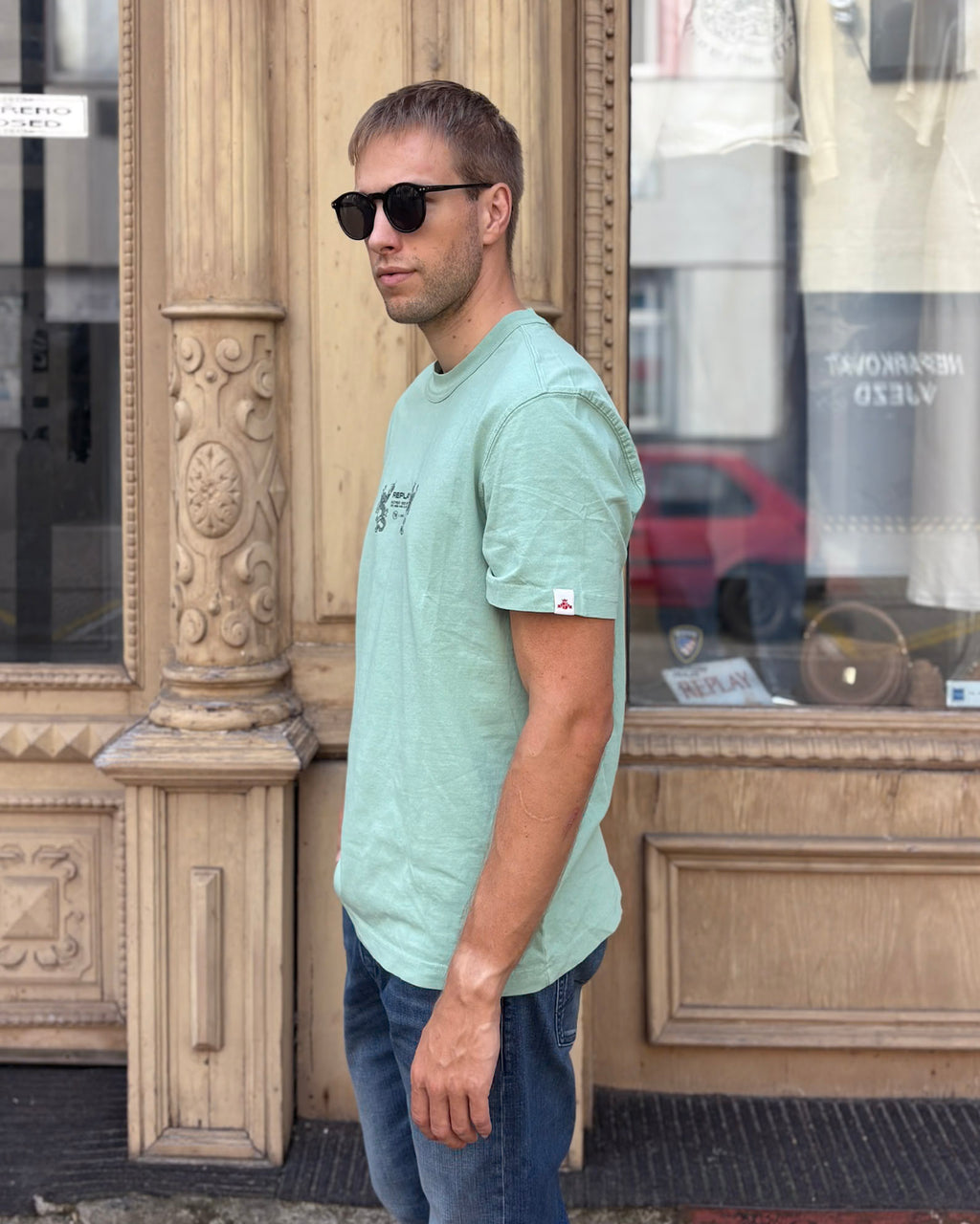 MEN'S REPLAY T-SHIRT WITH CHEST PRINT