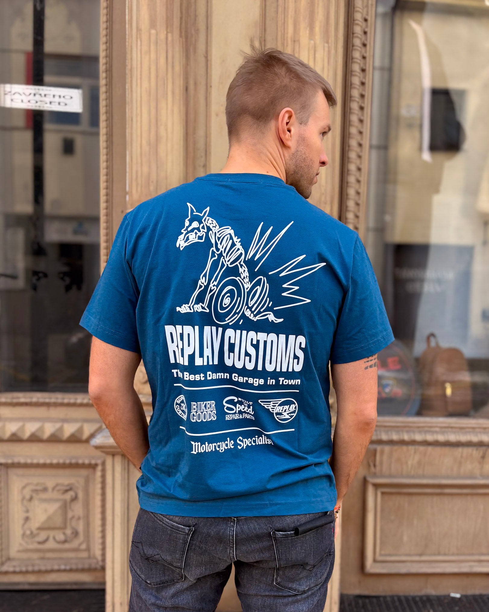 PÁNSKÉ TRIČKO REPLAY S GARAGE POTISKEM