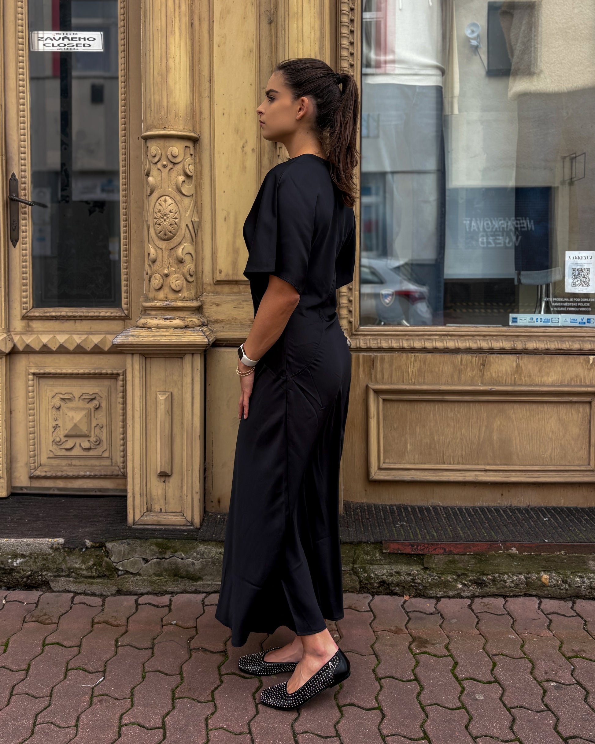 REPLAY POLY SATIN MIDI DRESS