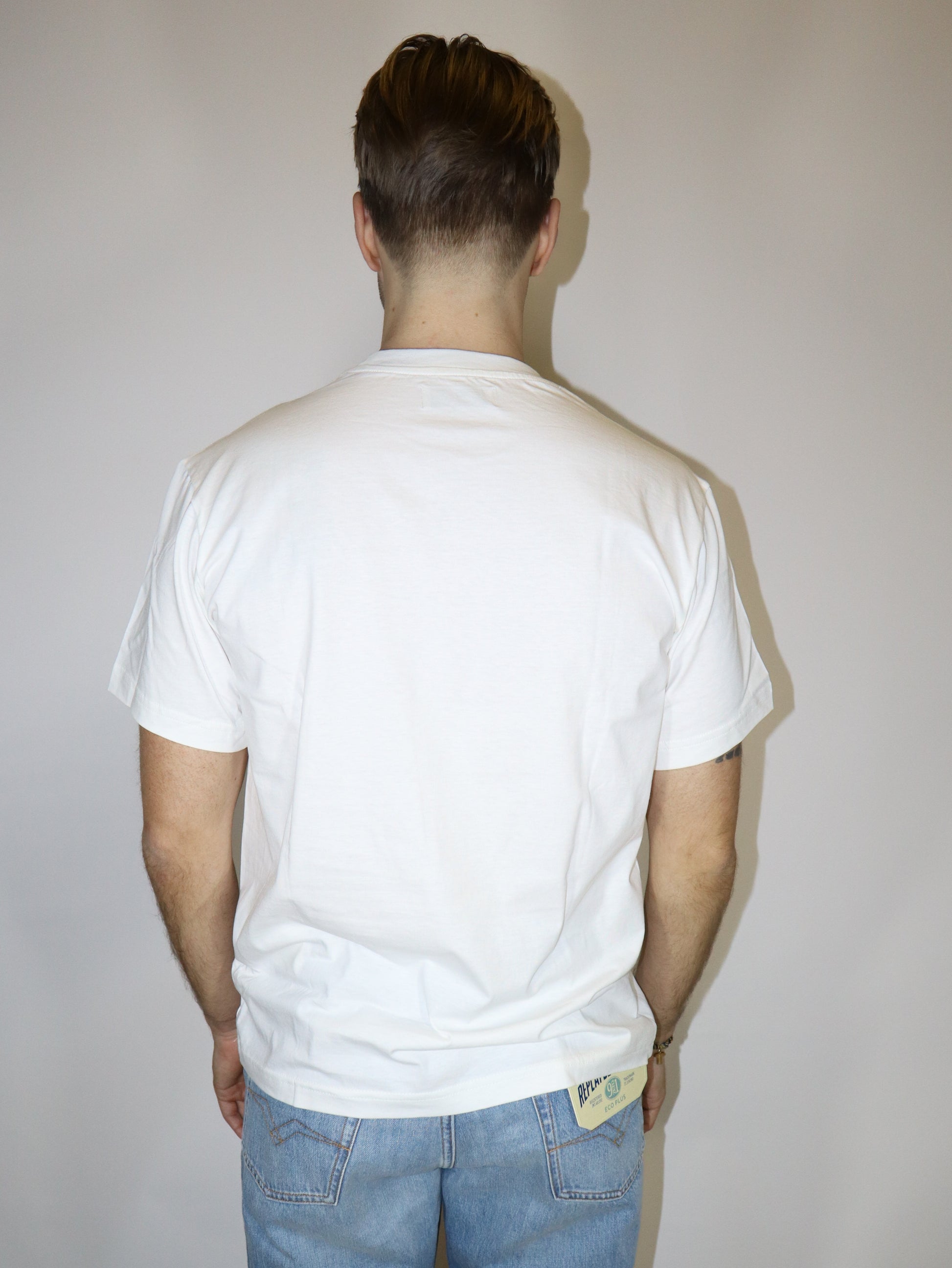 REPLAY PÁNSKÉ TRIČKO S VÝSTŘIHEM A POTISKEM