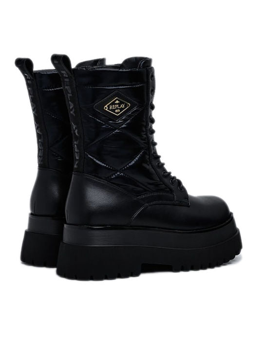 DÁMSKÉ ZIMNÍ BOTY REPLAY SE ZVÝŠENOU PODRÁŽKOU  - GWL72 .000.C0024S