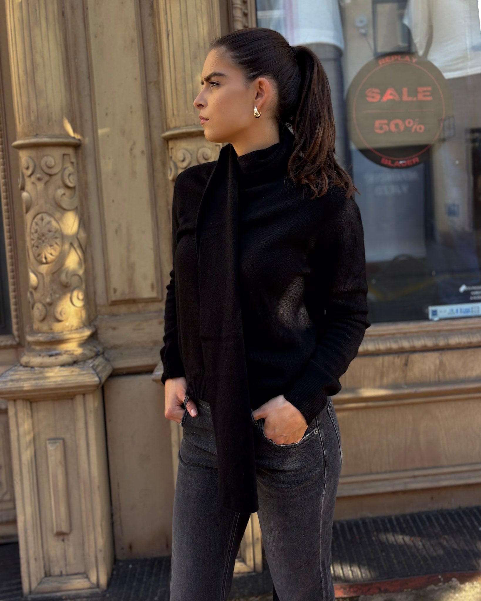 REPLAY NŐI PULÓVER KÁRPÁT NYAKKENDŐVEL