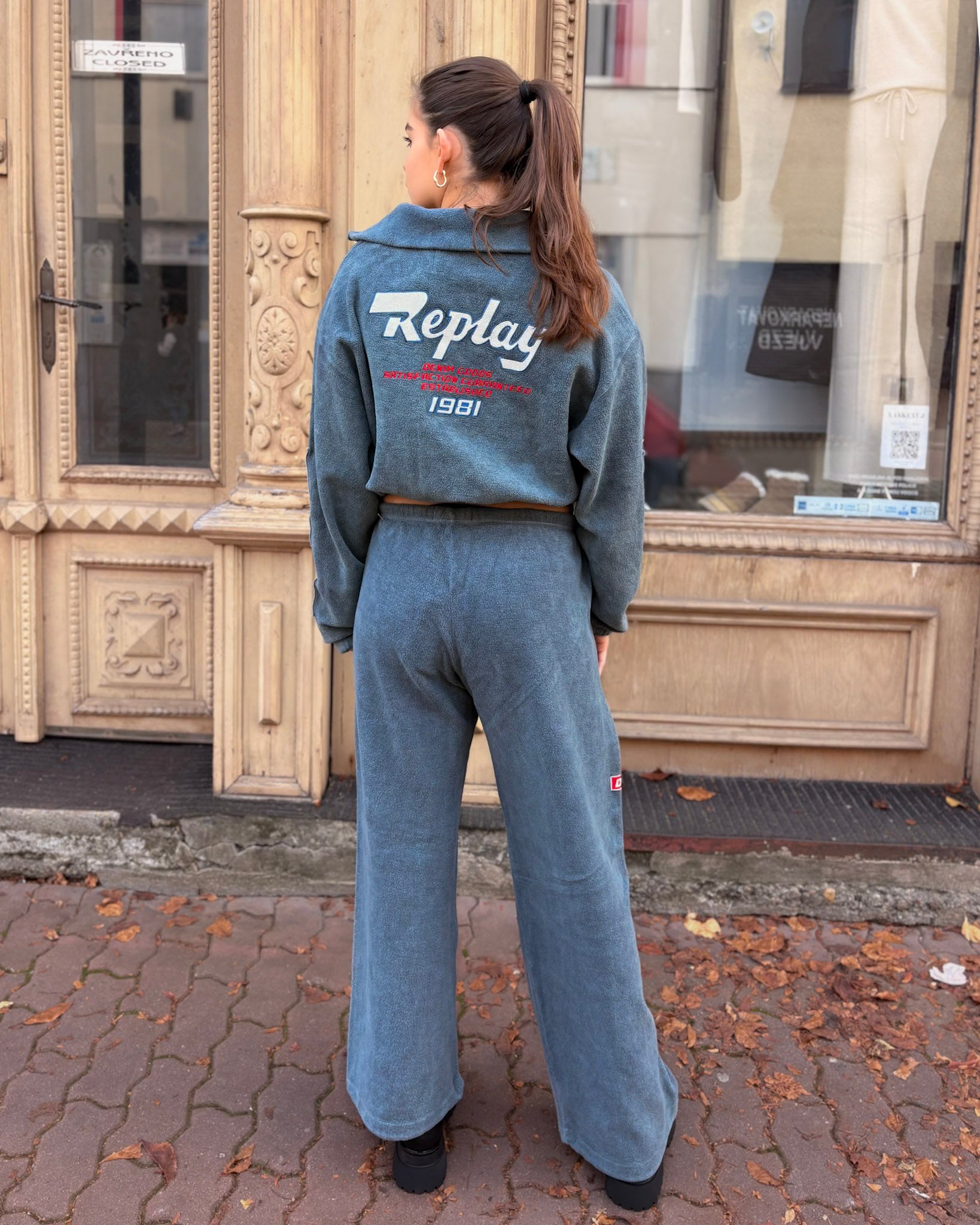 WOMEN'S REPLAY ZIP-UP SWEATSHIRT WITH PRINTS