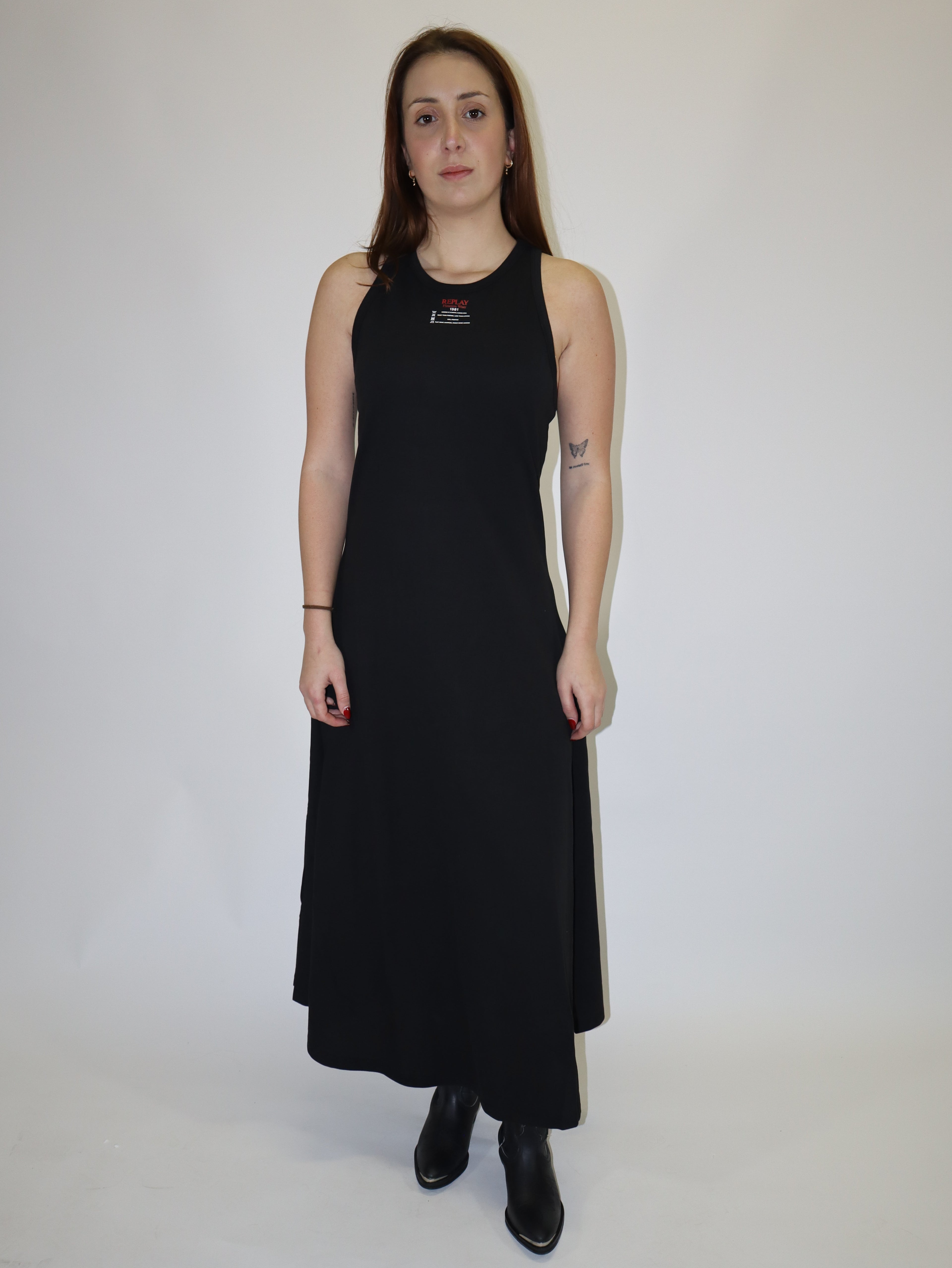 REPLAY MIDI ŠATY Z BAVLNENÉHO PIKÉ S POTLAČOM 