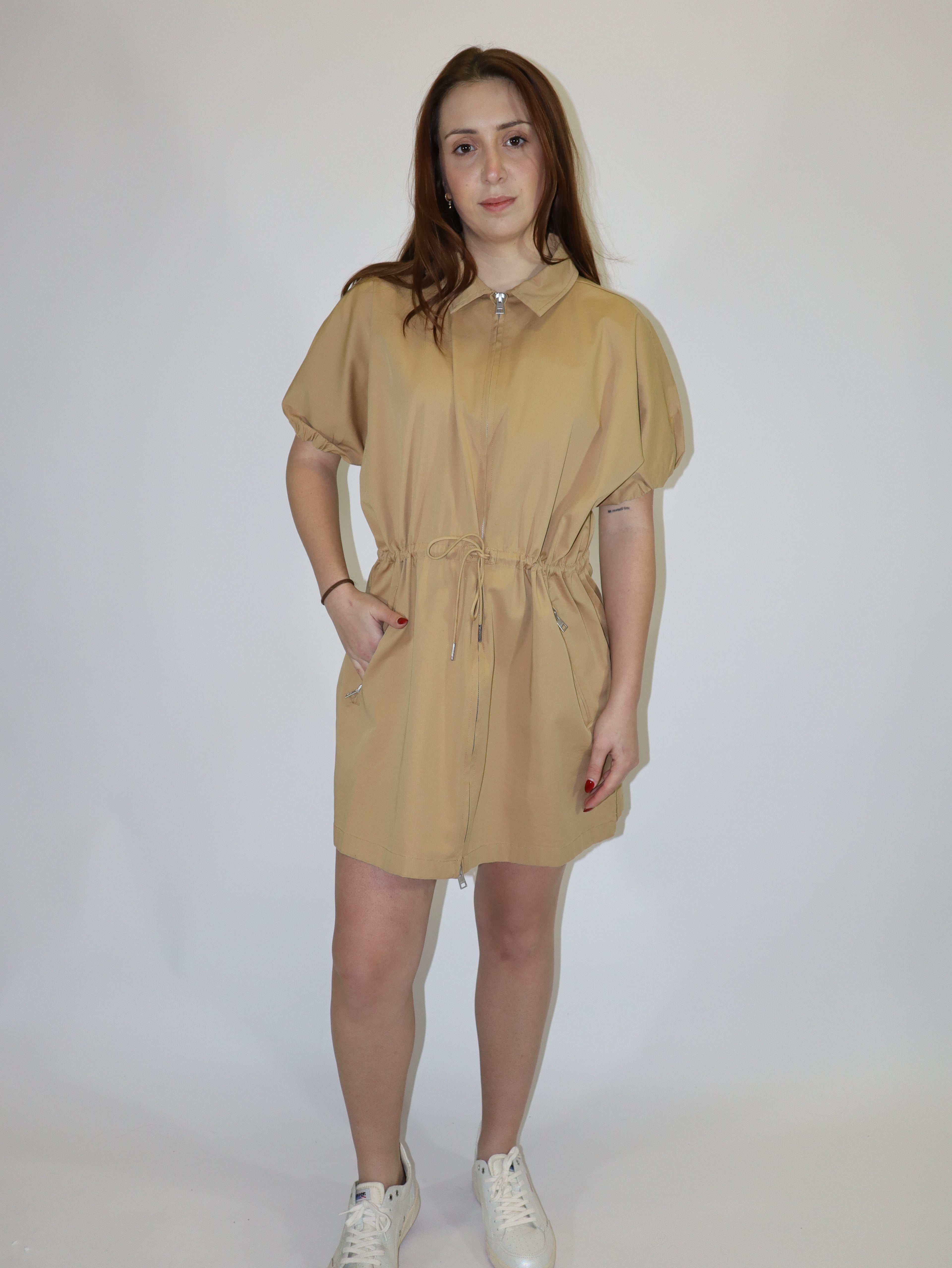 REPLAY DÁMSKÉ LETNÍ MINI ŠATY SE STAHOVÁNÍM V PASE 