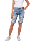 WOMEN'S REPLAY DENIM KNEE-LENGTH SHORTS 