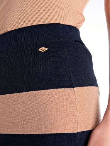 REPLAY DÁMSKÁ PRUHOVANÁ MIDI SUKNĚ S VOLÁNOVÝMI DETAILY