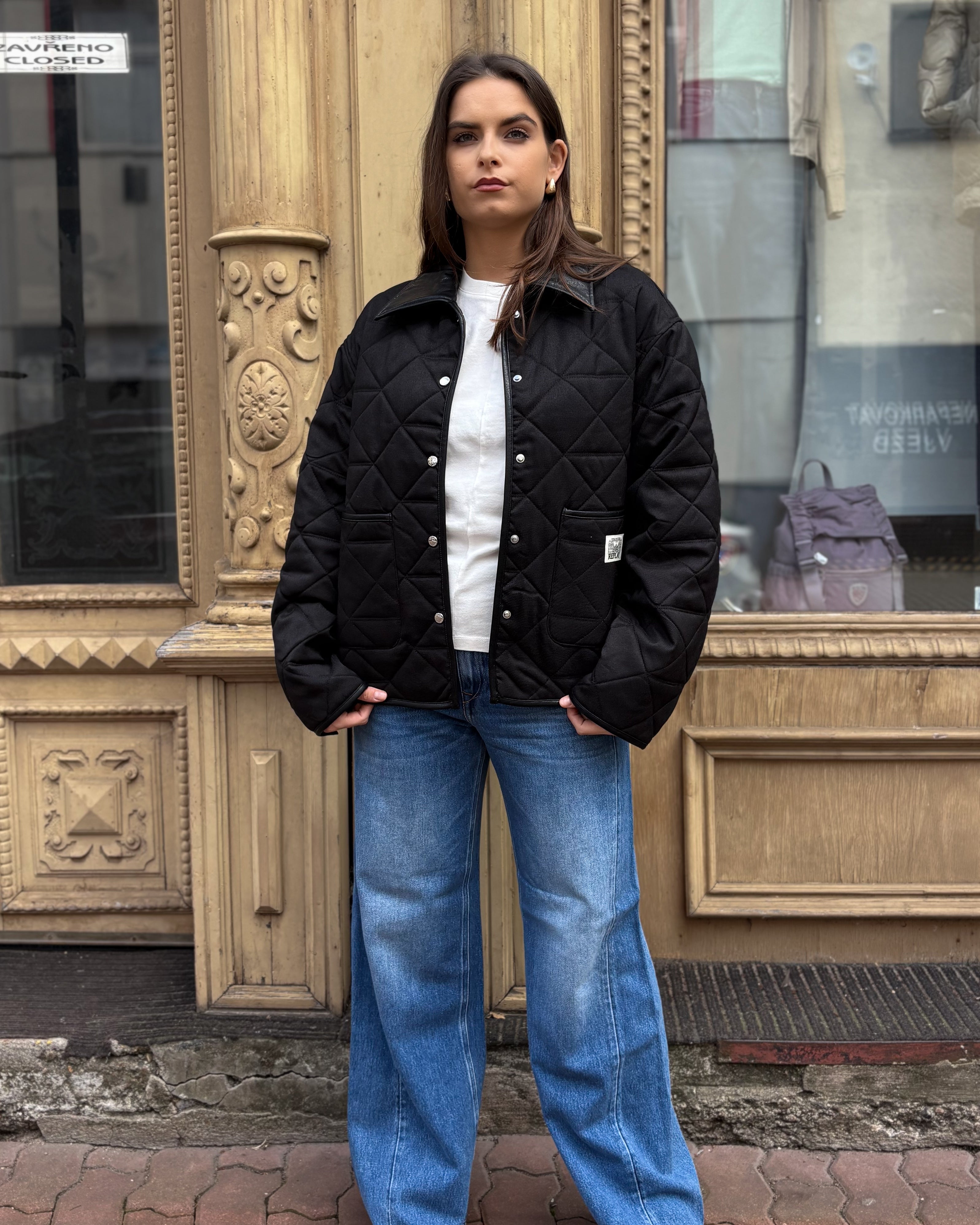 REPLAY Women's quilted jacket with collar - Stylish quilted jacket