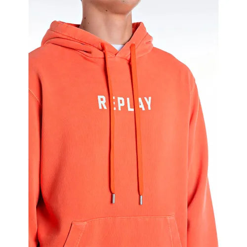 REPLAY FÉRFI KAPUCNIS PULÓVER SZÁMMINTÁS MINTÁVAL