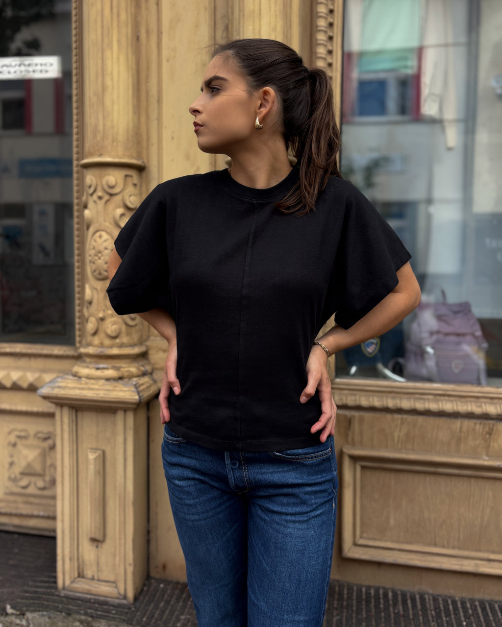 REPLAY WOMEN'S KNITTED COTTON T-SHIRT