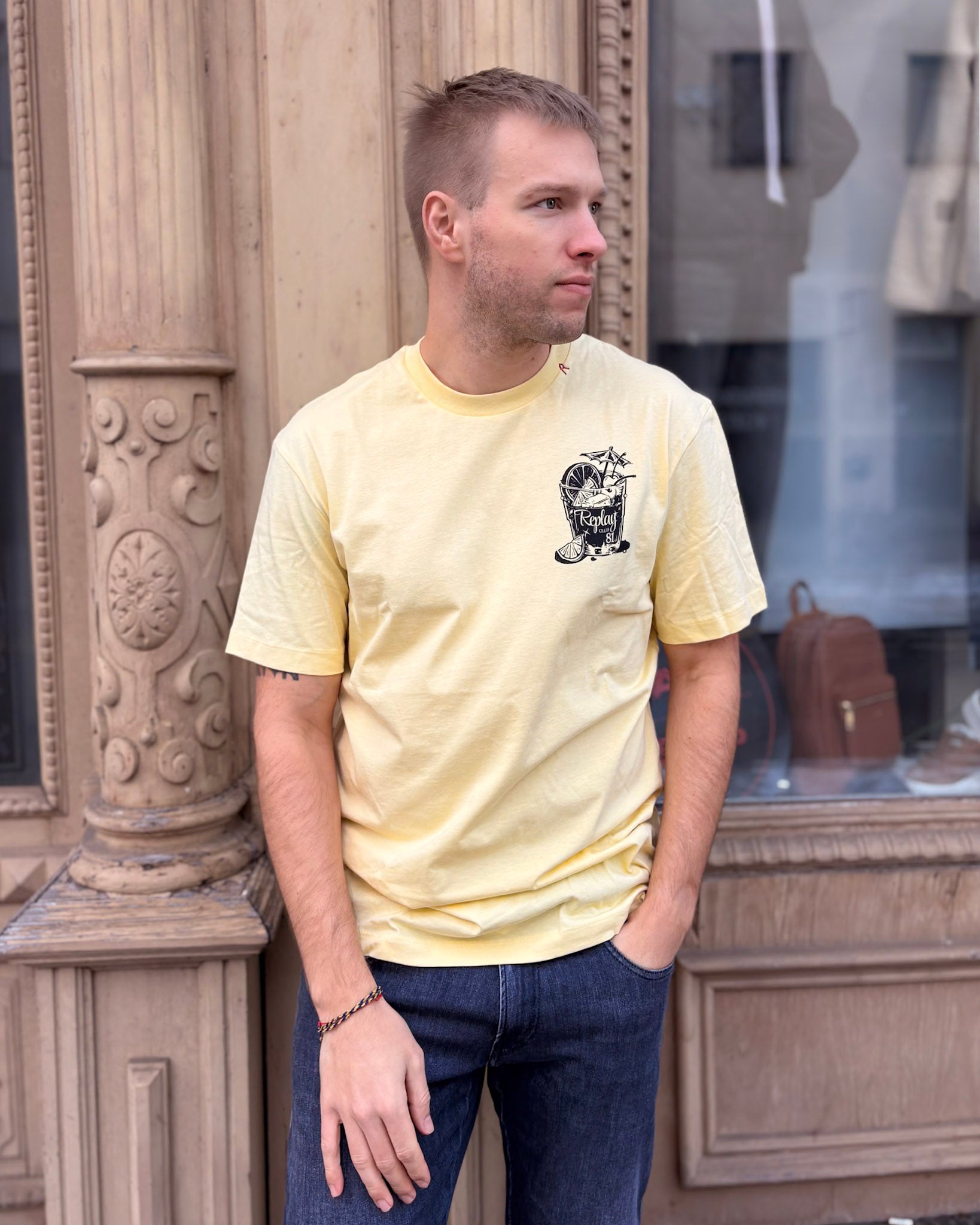 PÁNSKÉ TRIČKO REPLAY S POTISKEM "COCKTAIL" 