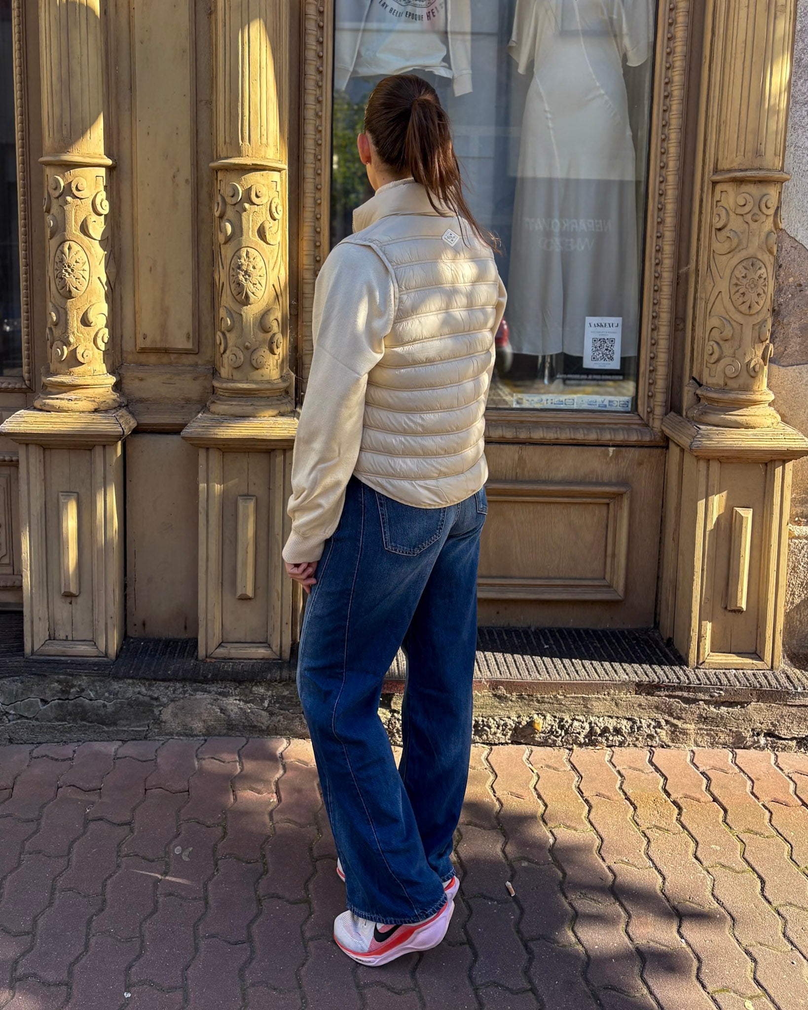 WOMEN'S REPLAY HEATED VEST WITH CROSS-STITCHING