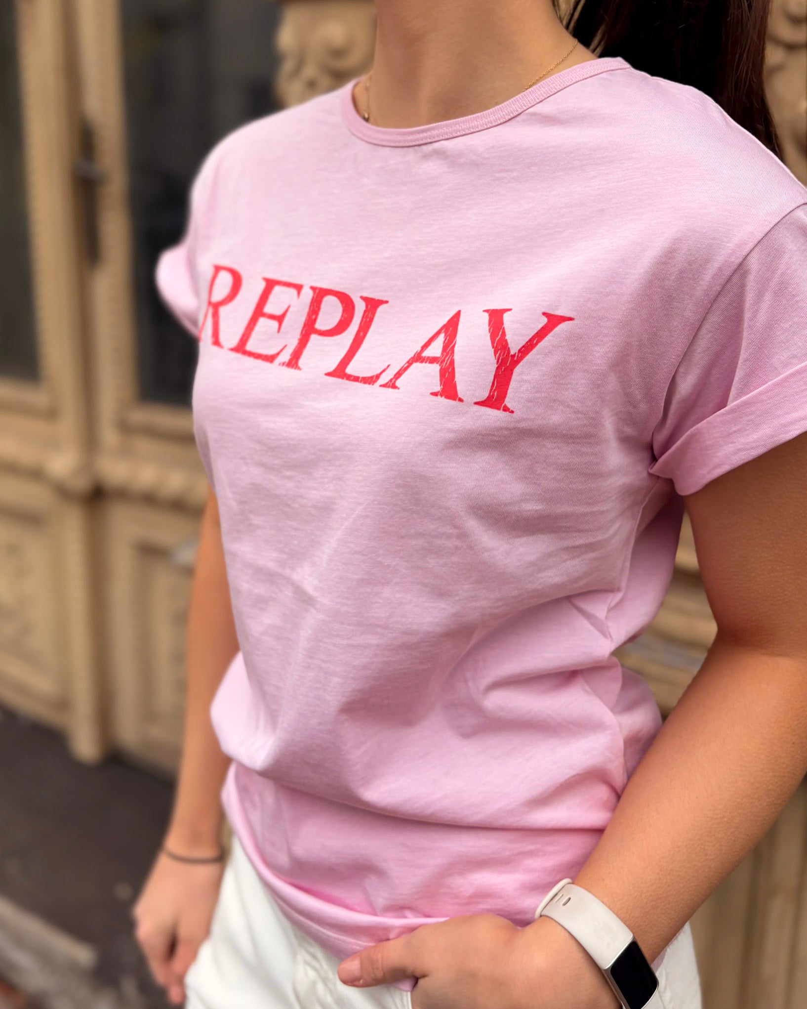 DÁMSKÉ TRIČKO REPLAY S POTISKEM NA HRUDI 