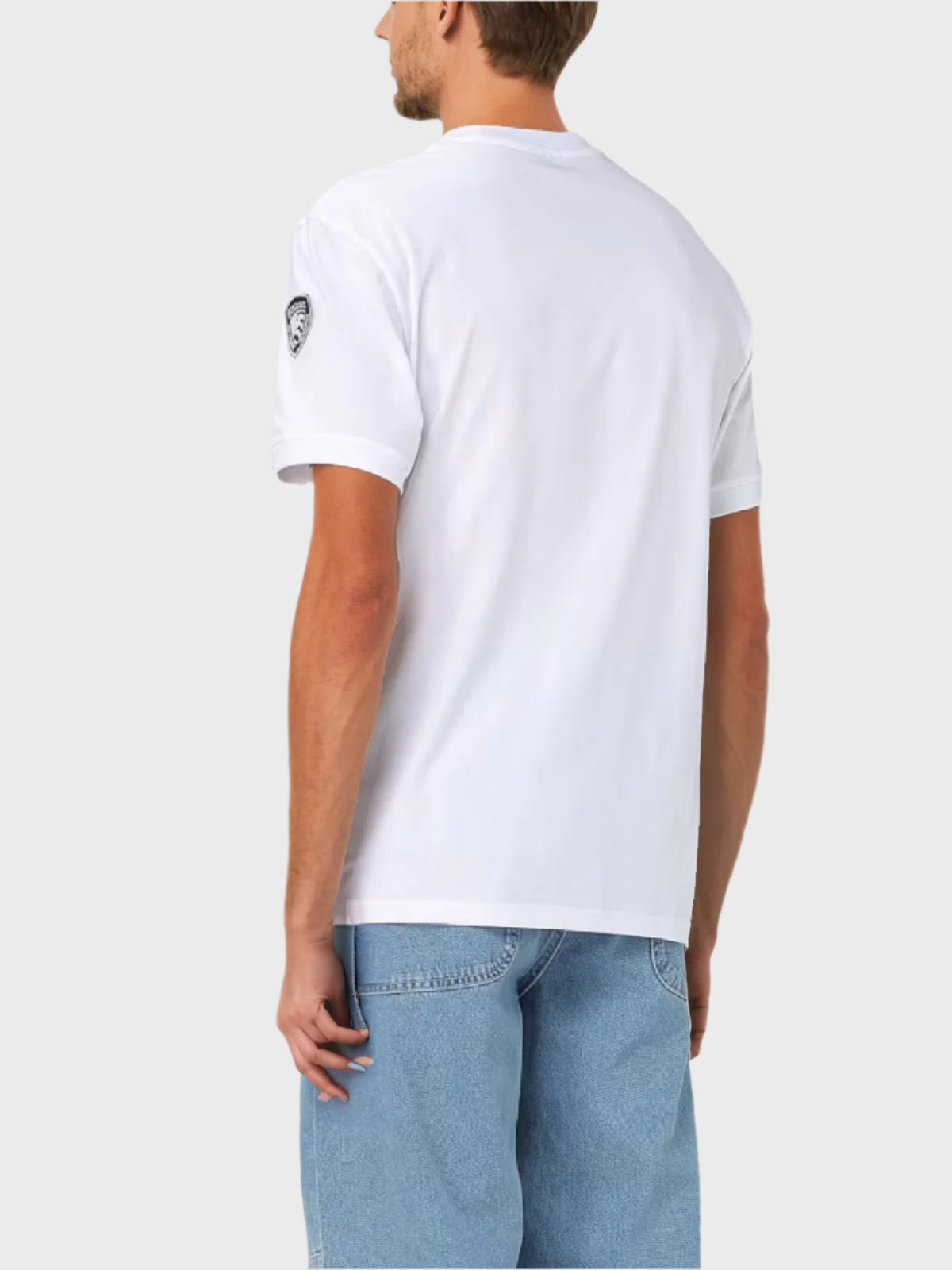 BLAUER PÁNSKÉ  TRIČKO SOLIDA ANTHONY S VÝŠIVKOU NA RUKÁVU