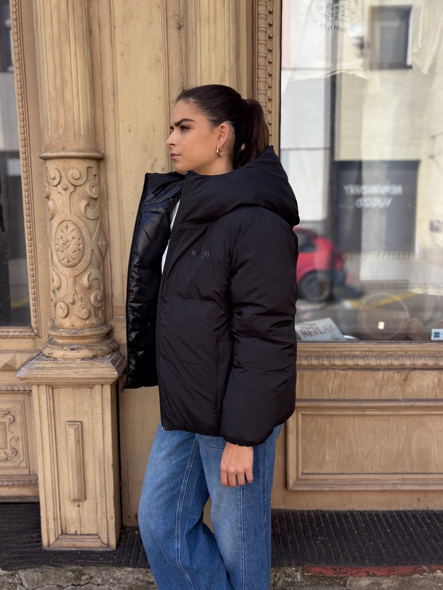 REPLAY WOMEN'S REVERSIBLE QUILTED JACKET WITH HOOD