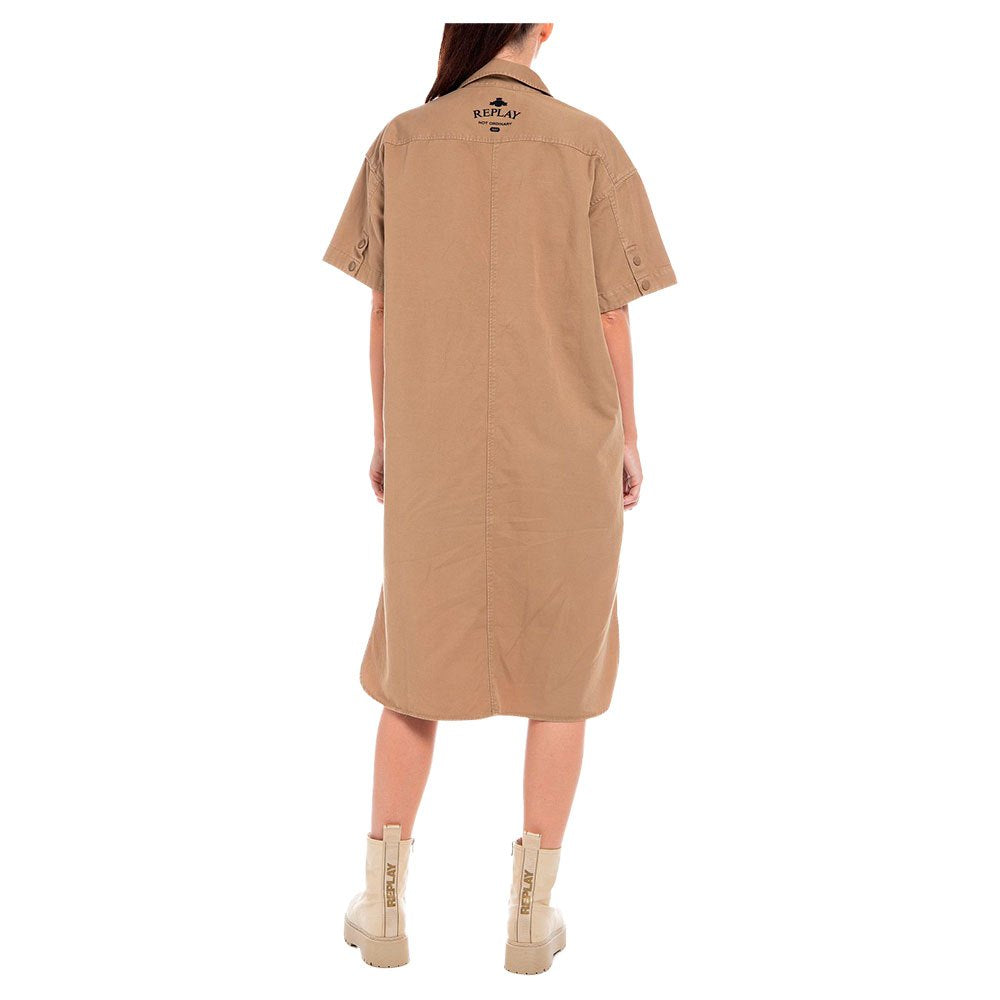 REPLAY KOŠILOVÉ ŠATY S OZDOBNÝMI KAPSAMI 