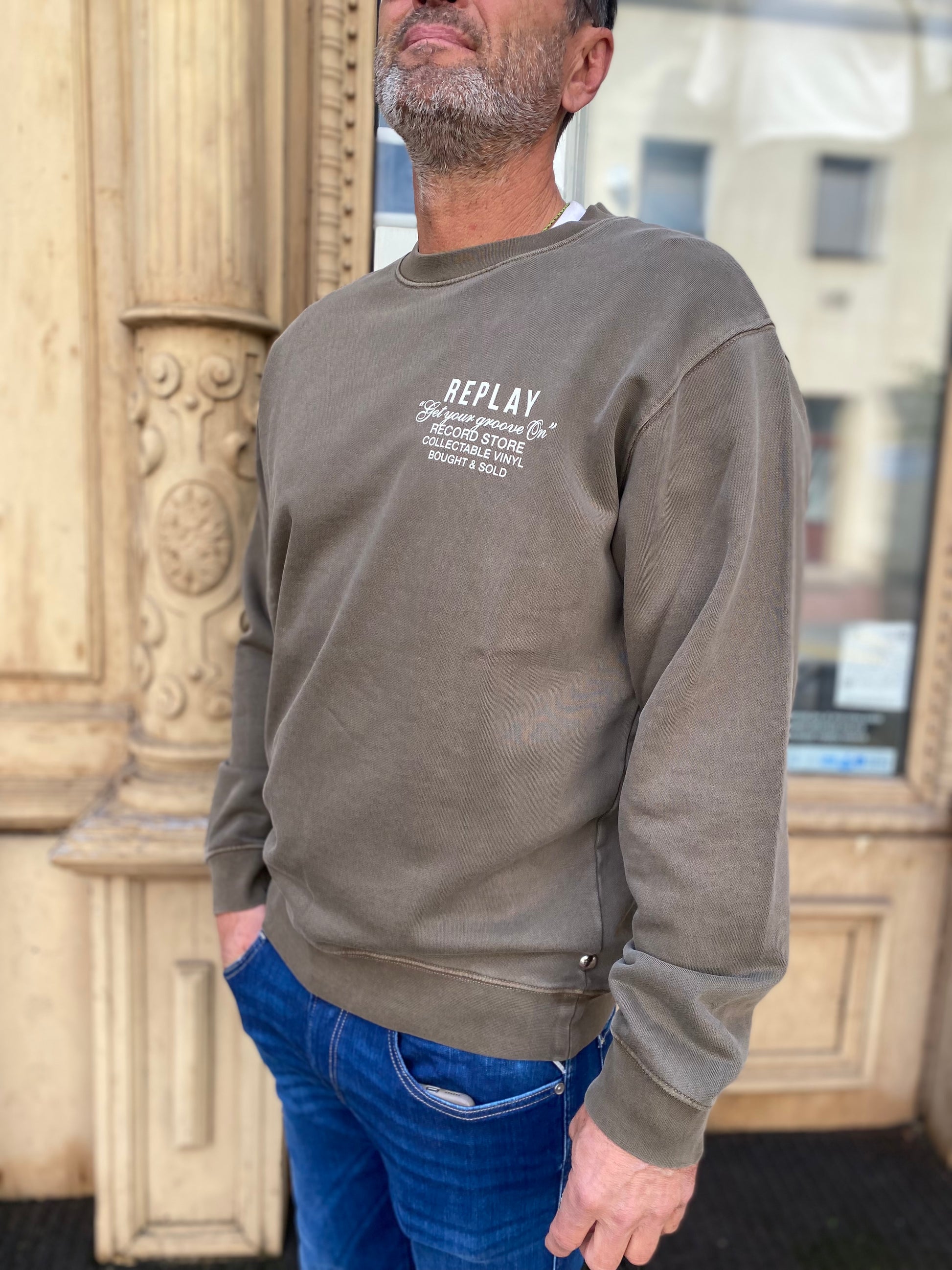 REPLAY PÁNSKÁ MIKINA S POTISKEM NA ZÁDECH