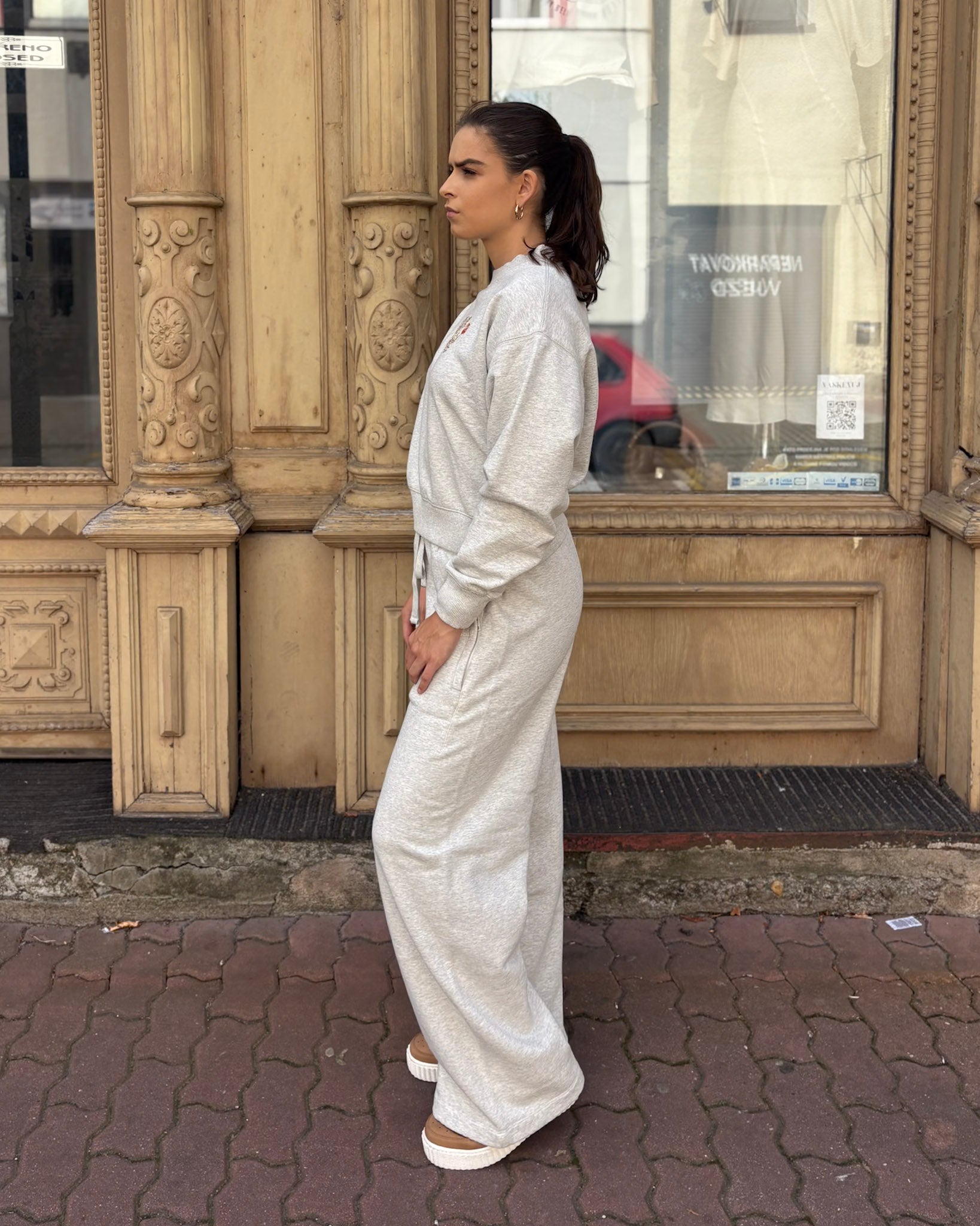 WOMEN'S REPLAY WIDE PANTS WITH DRAWSTRING
