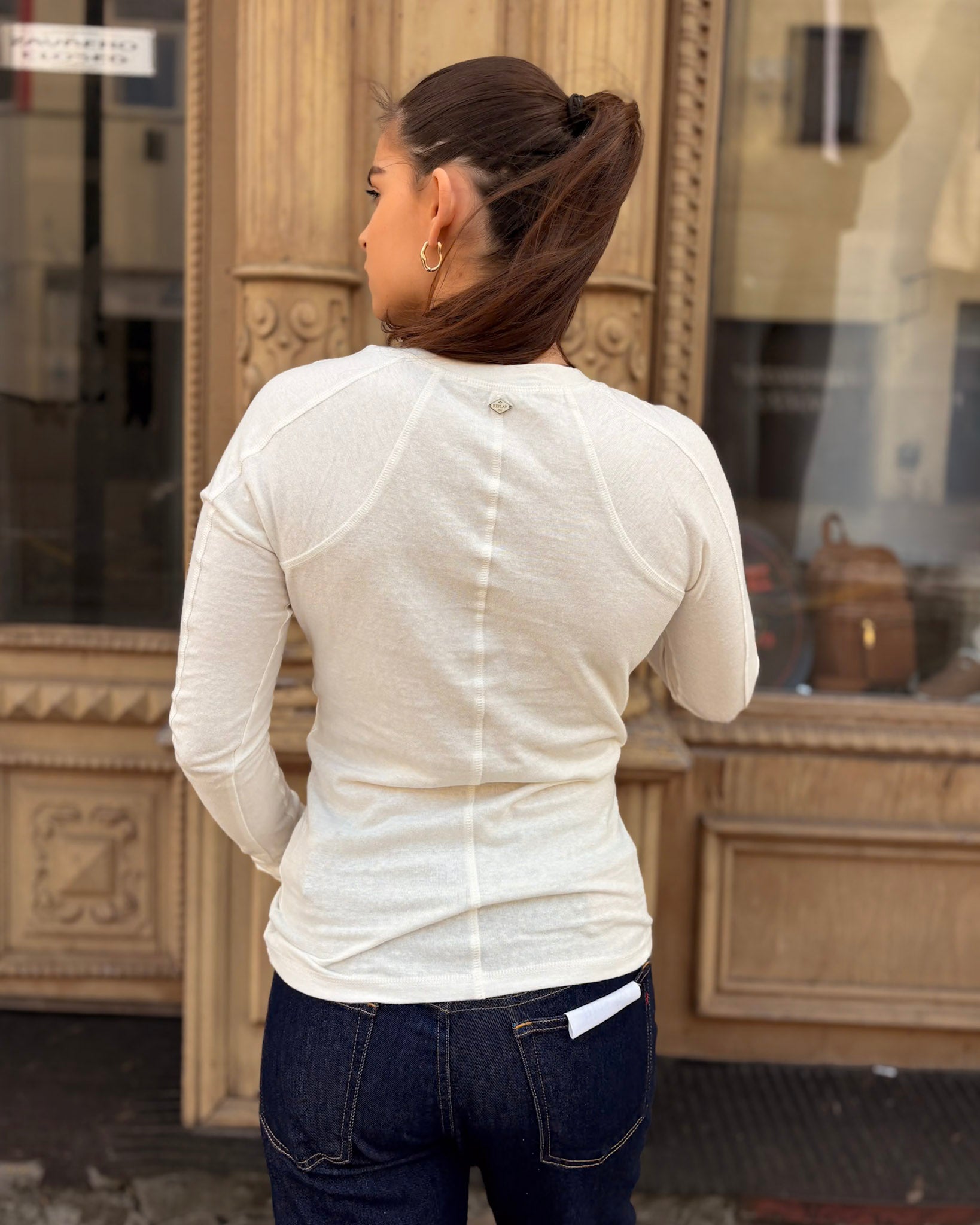 NŐI REPLAY GOMBOS PÓLÓ HOSSZÚ UJJÚ 