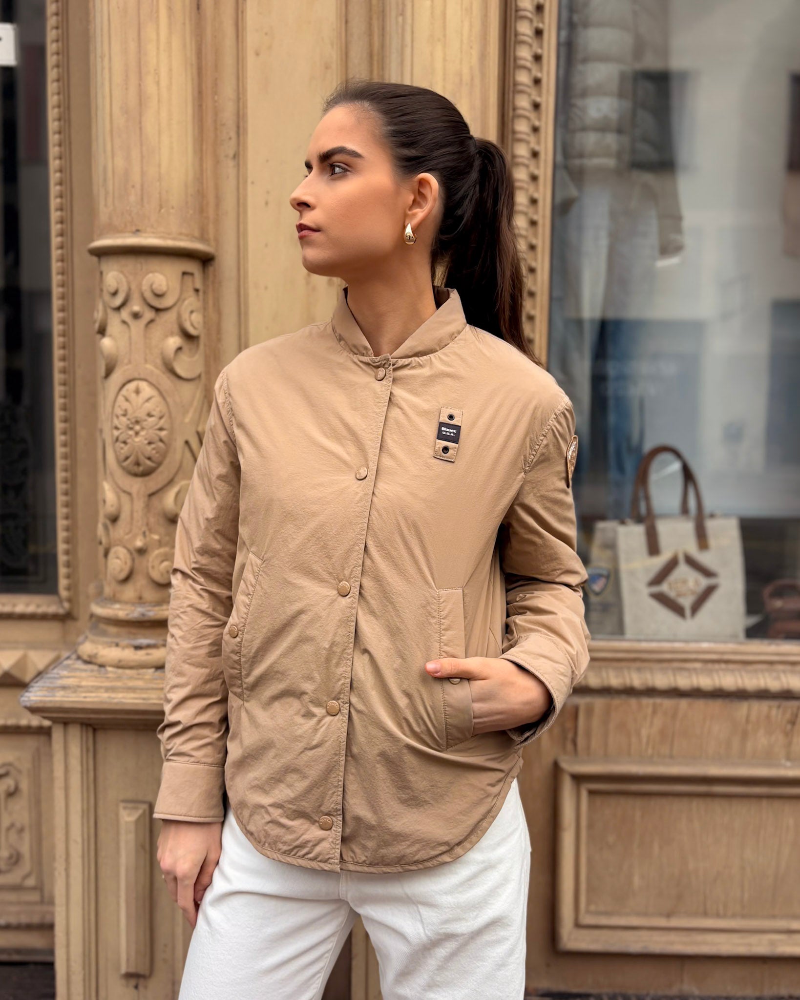 NŐI BLAUER KABÁT OLIVIA ÁLLÓ NYAKKAL 