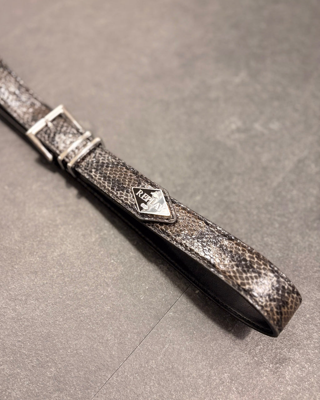 REPLAY SNAKESKIN EFFECT BELT 