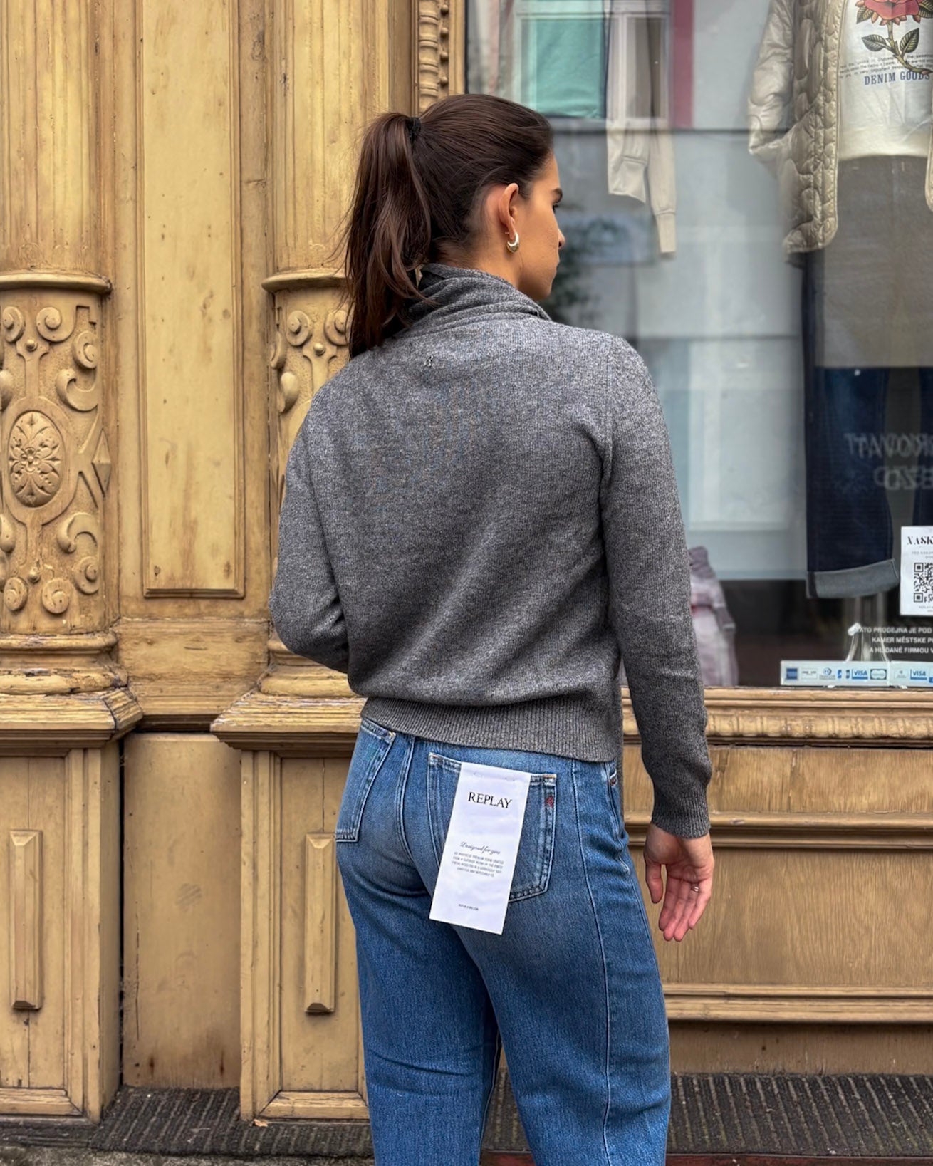 REPLAY NŐI PULÓVER KÁRPÁT NYAKKENDŐVEL