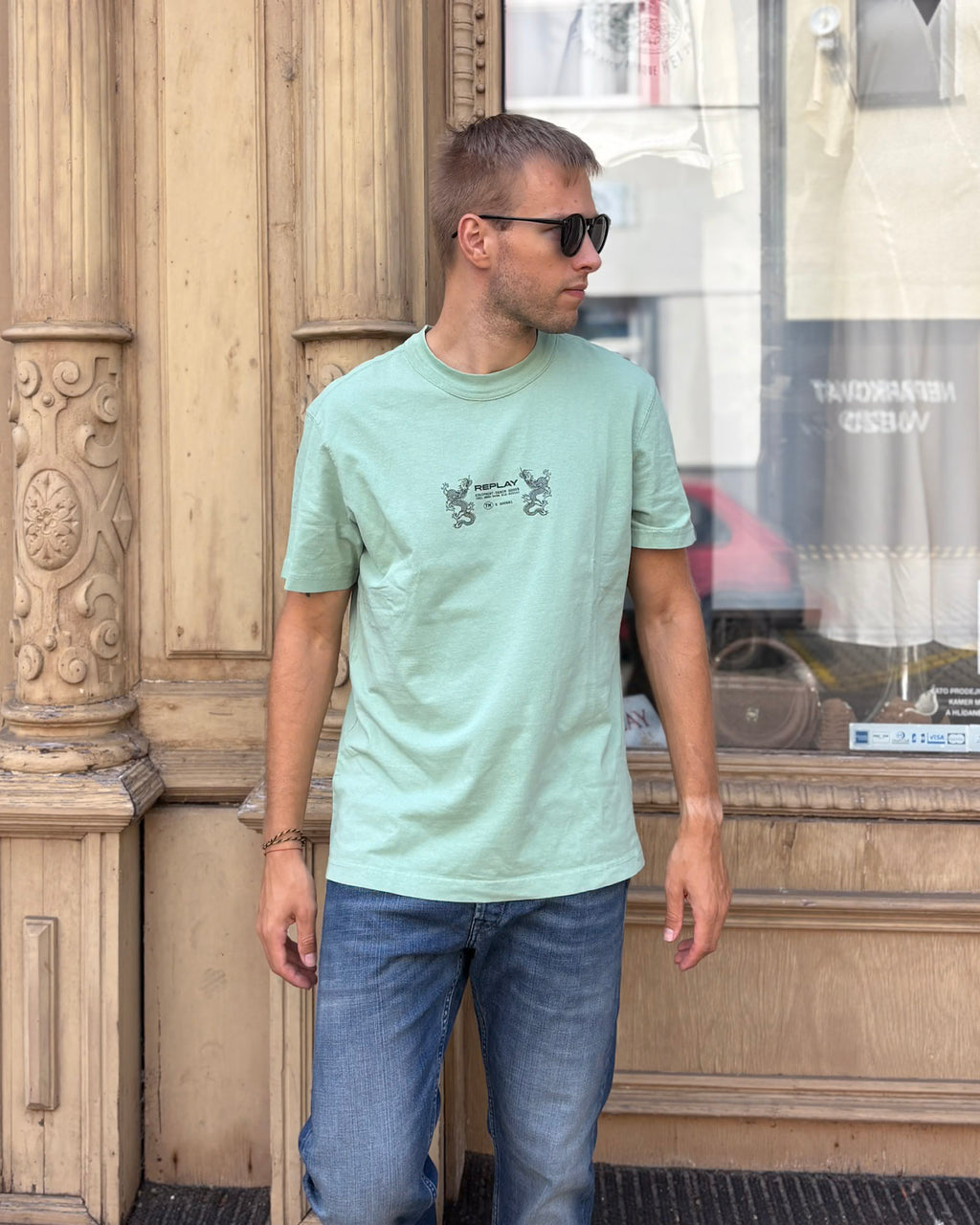 MEN'S REPLAY T-SHIRT WITH CHEST PRINT