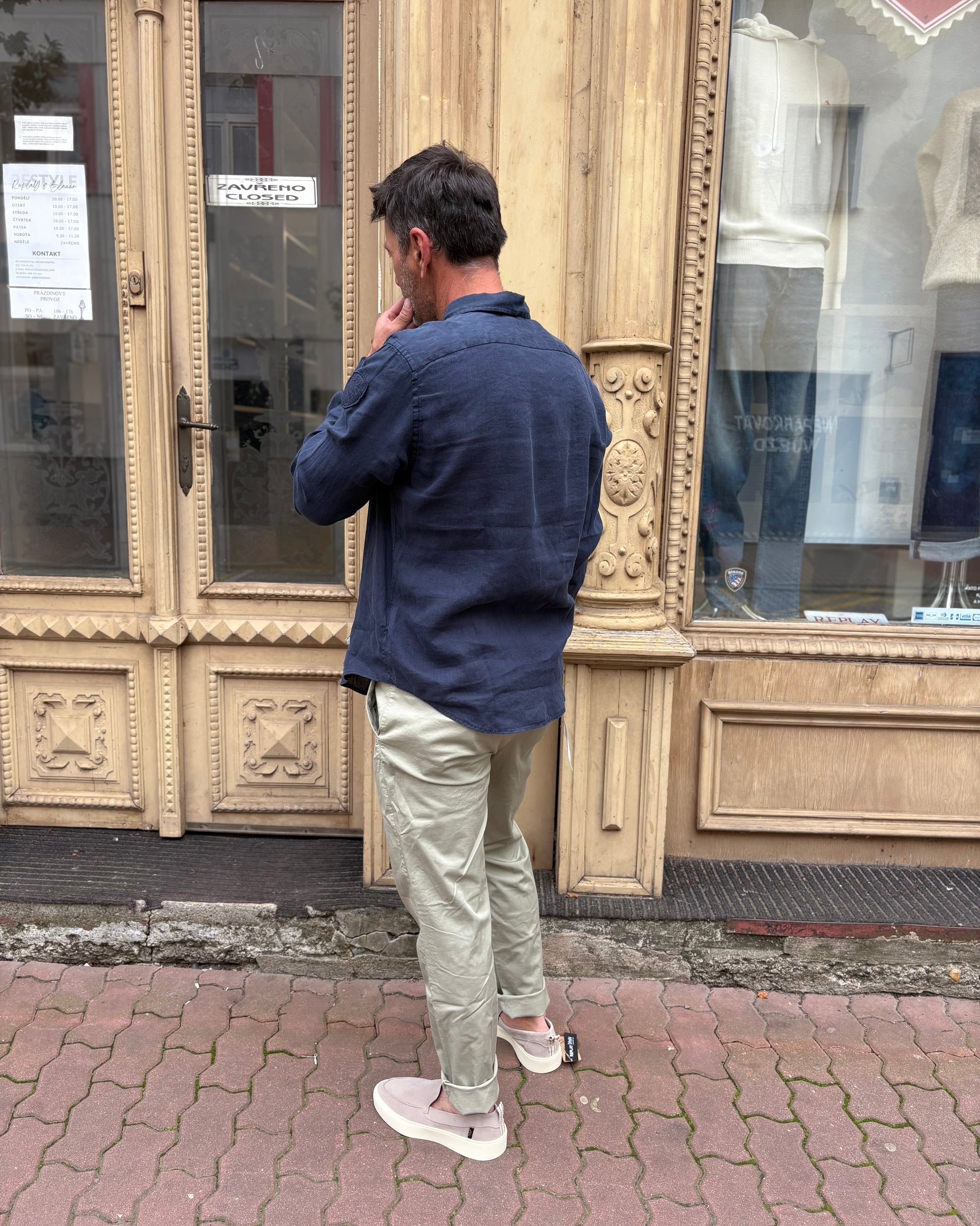 REPLAY PÁNSKE DŽÍNY BENNI REGULAR-FIT CHINO