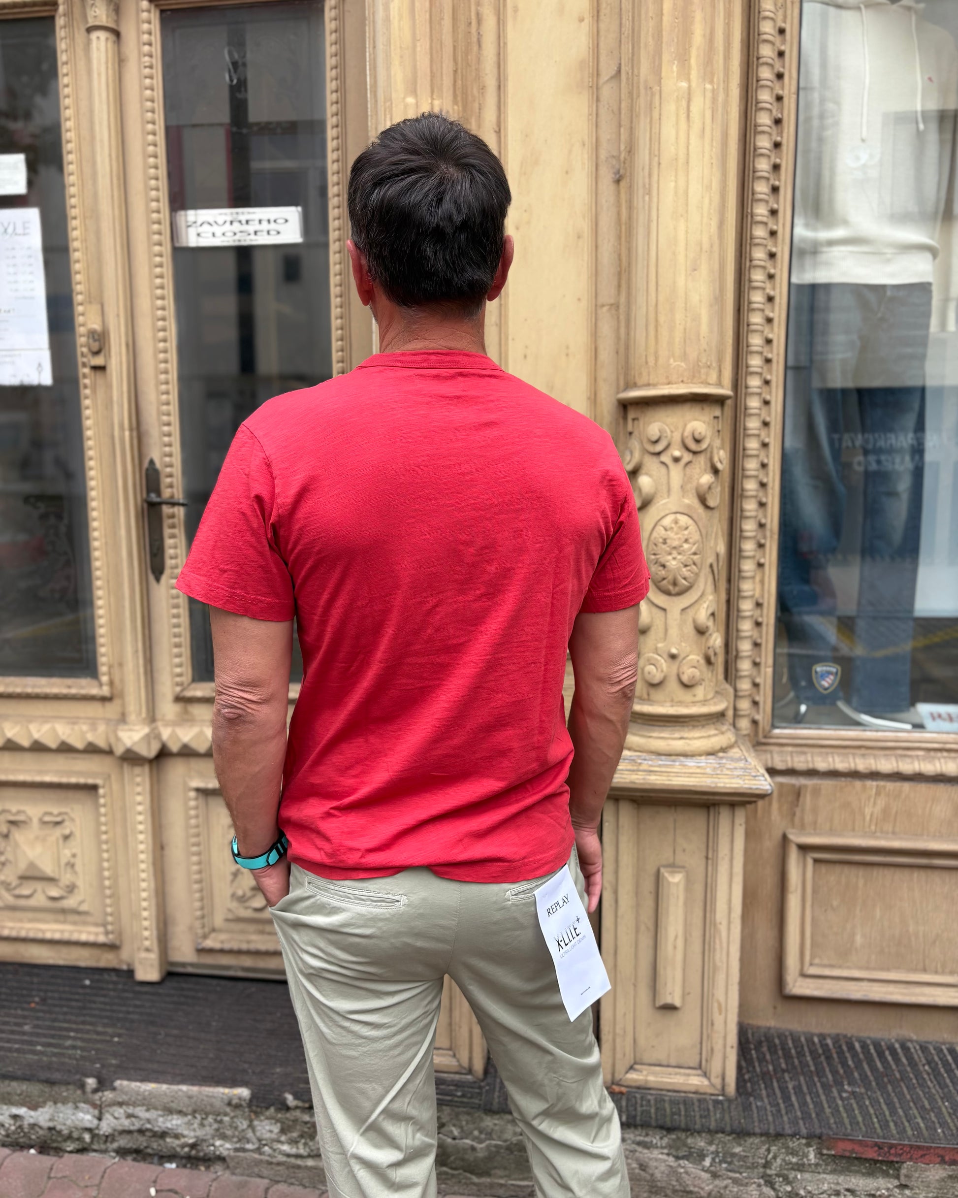 REPLAY PÁNSKÉ KRÁTKÉ TRIČKO S NÁPISEM