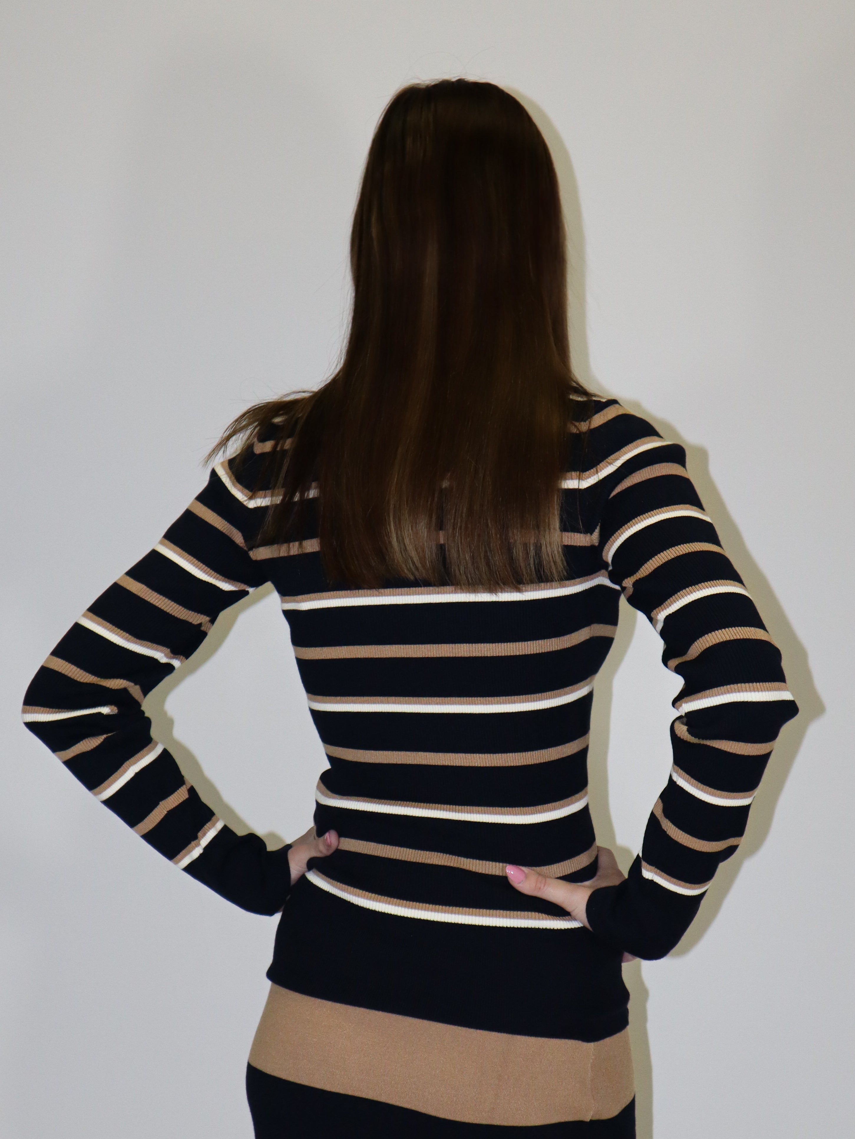 REPLAY NŐI CSÍKOS SLIM FIT PULÓVER