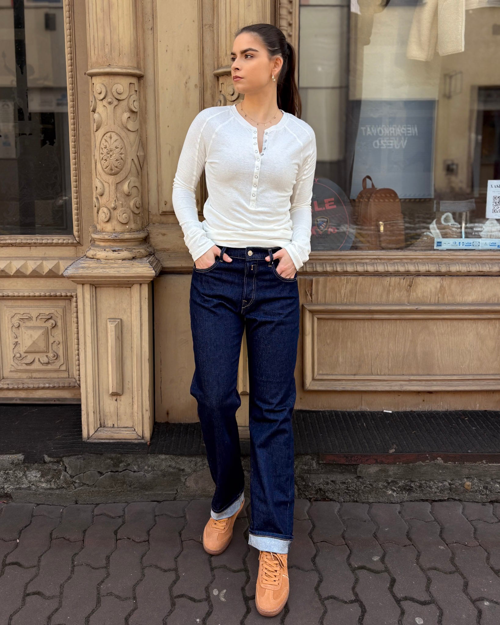 DÁMSKÉ TRIČKO REPLAY NA KNOFLÍČKY S DLOUHÝM RUKÁVEM