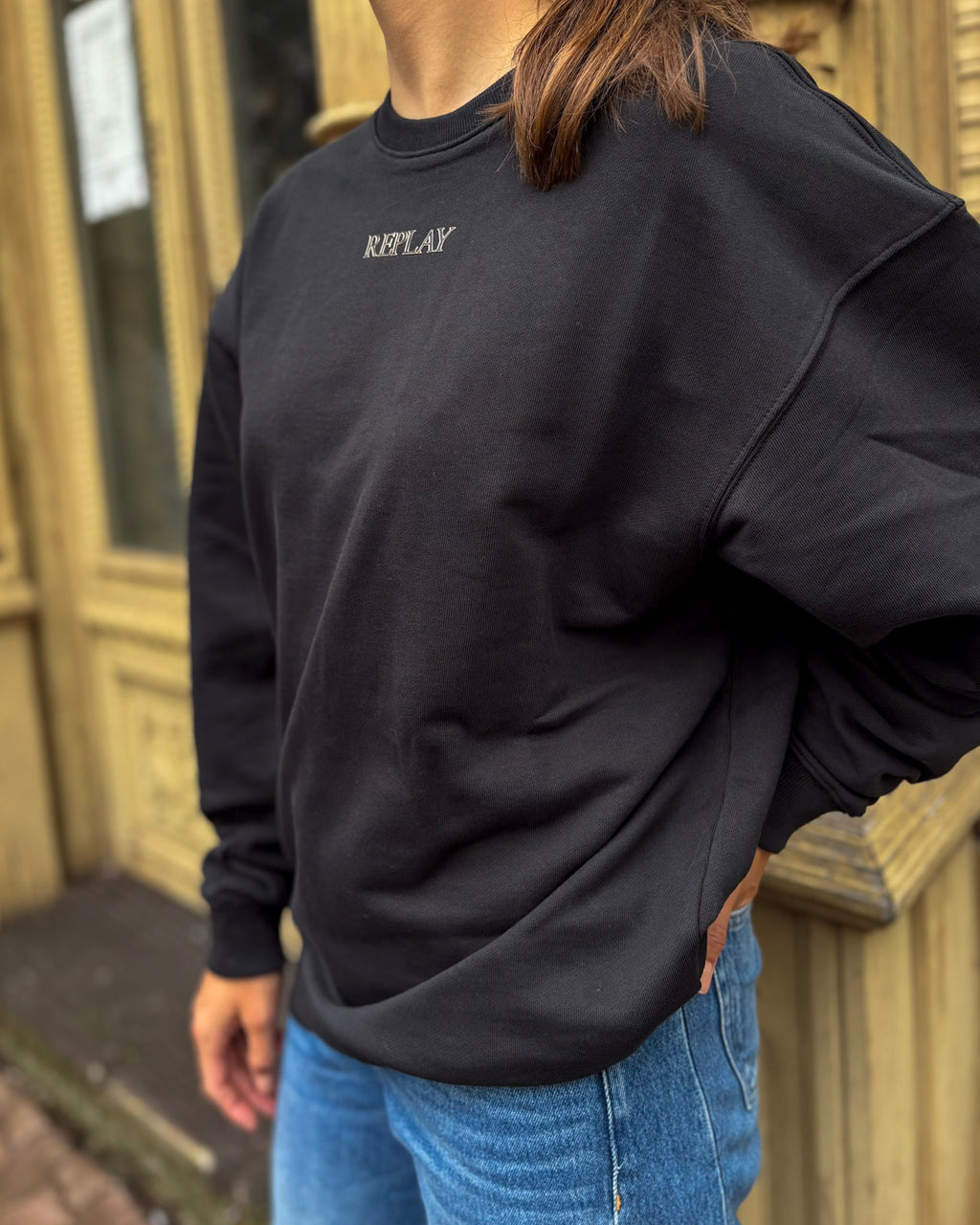 WOMEN'S OVERSIZED COTTON SWEATSHIRT REPLAY