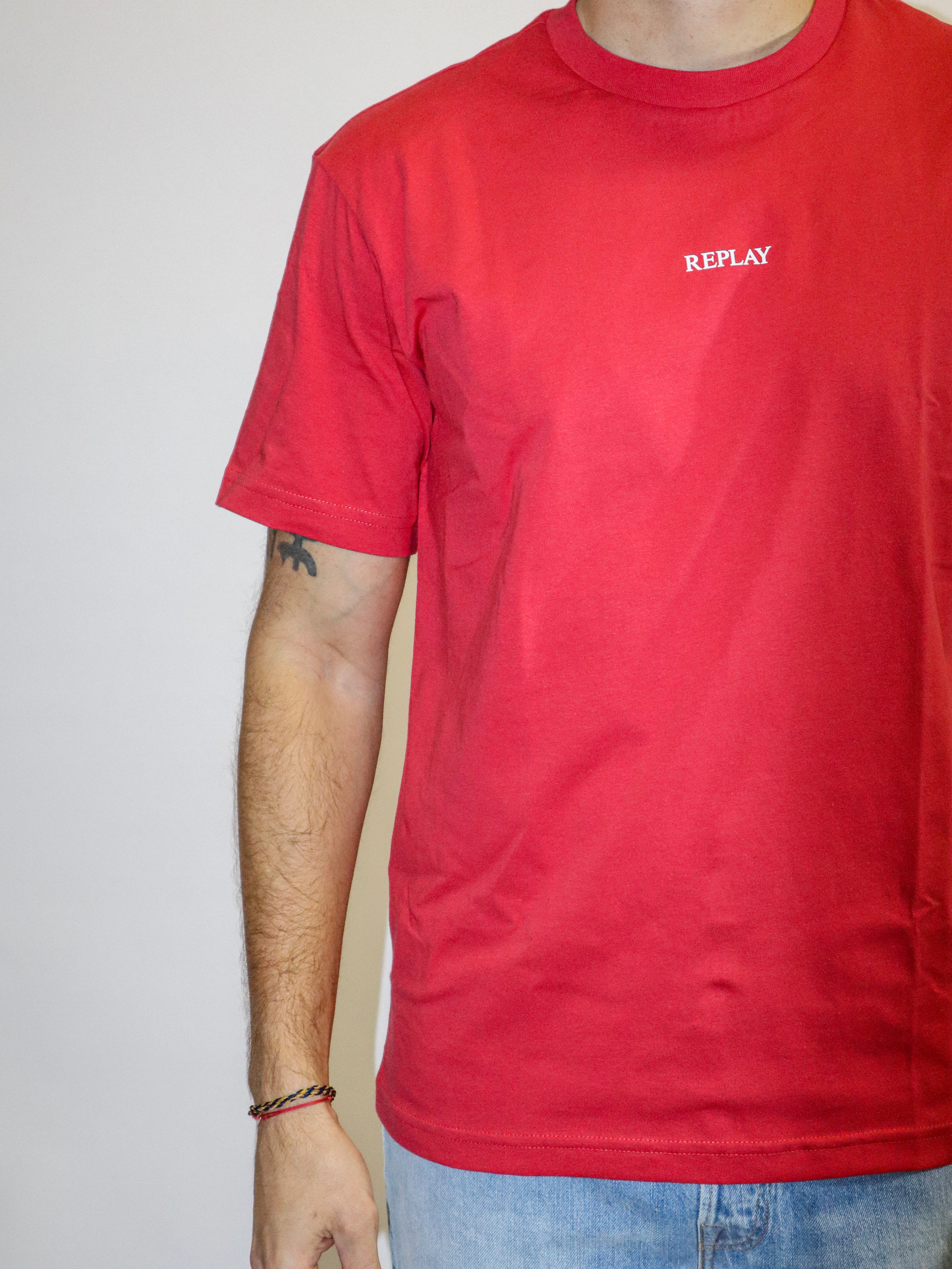 REPLAY PÁNSKÉ BAVLNĚNÉ TRIČKO S VÝSTŘIHEM 