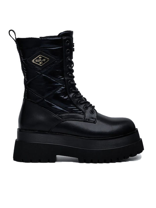 DÁMSKÉ ZIMNÍ BOTY REPLAY SE ZVÝŠENOU PODRÁŽKOU  - GWL72 .000.C0024S