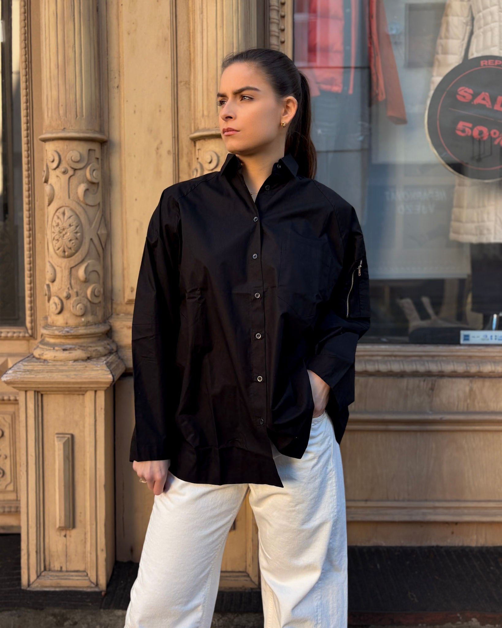 DÁMSKÁ KOŠILE REPLAY S KAPSOU NA RUKÁVU