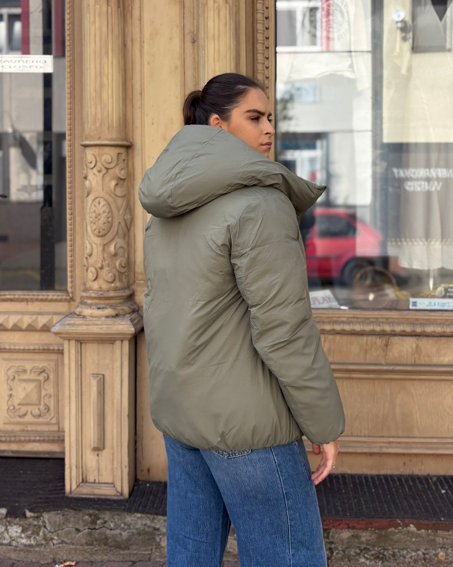 REPLAY WOMEN'S REVERSIBLE QUILTED JACKET WITH HOOD