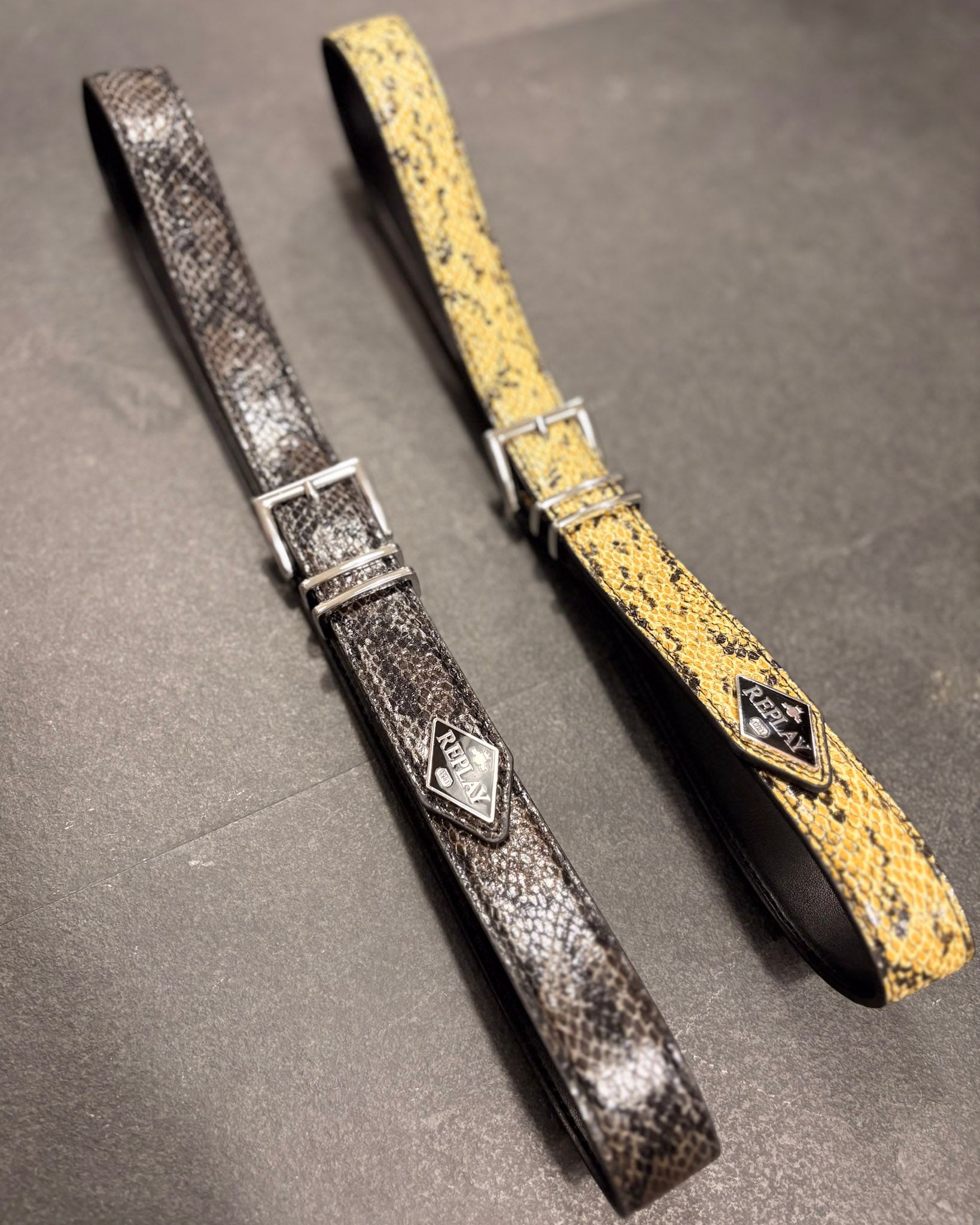 REPLAY SNAKESKIN EFFECT BELT 