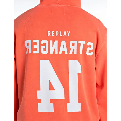 REPLAY PÁNSKÁ MIKINA S KAPUCÍ A POTISKEM ČÍSEL