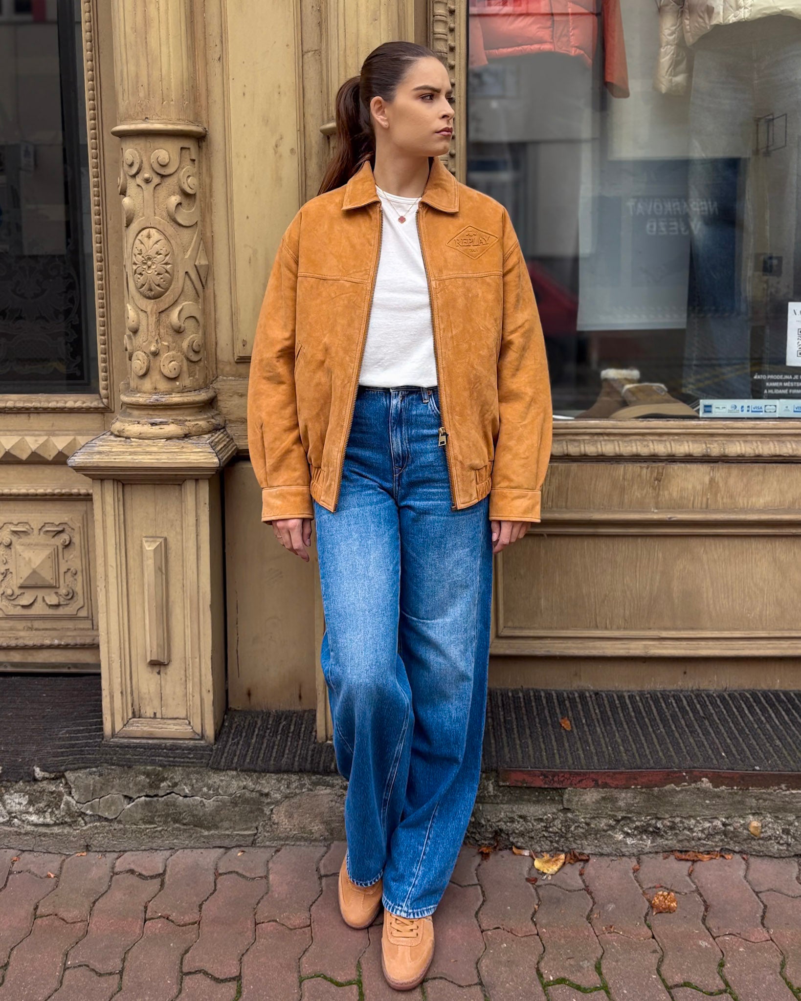 NŐI REPLAY SZŐR BŐR KABÁT GALLÉRRAL 