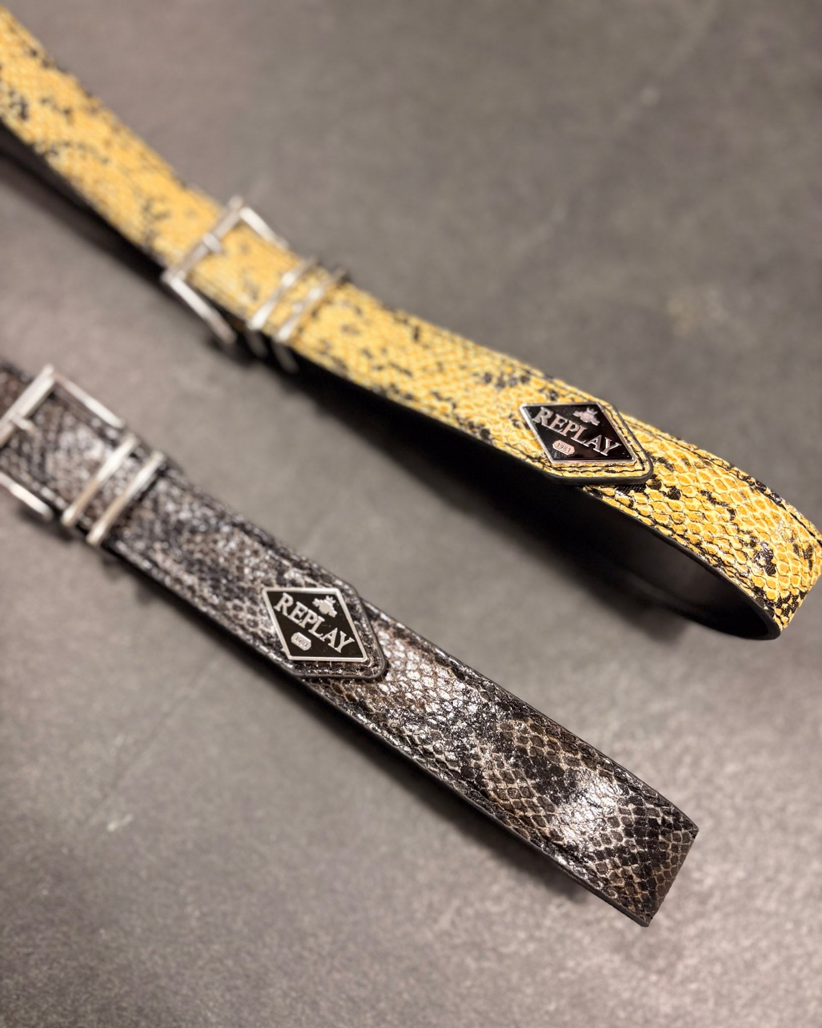 REPLAY SNAKESKIN EFFECT BELT 