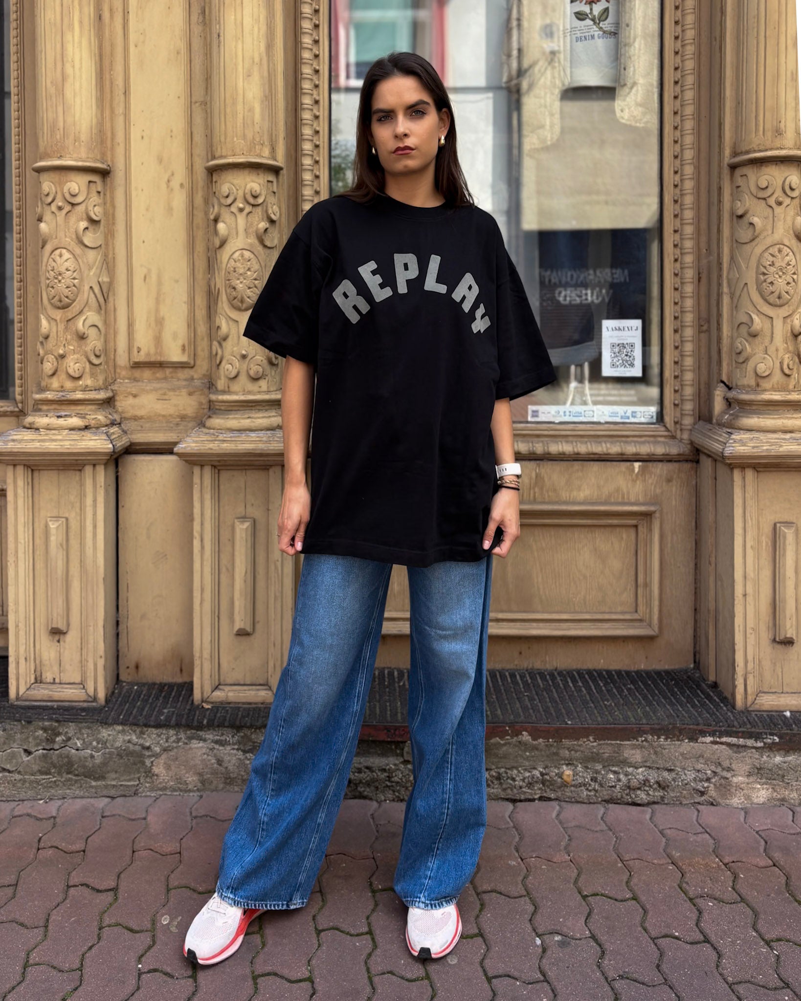 DÁMSKÉ OVERSIZED TRIČKO REPLAY S POTISKEM 