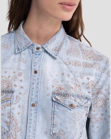WOMEN'S REPLAY SHIRT WITH PATTERN