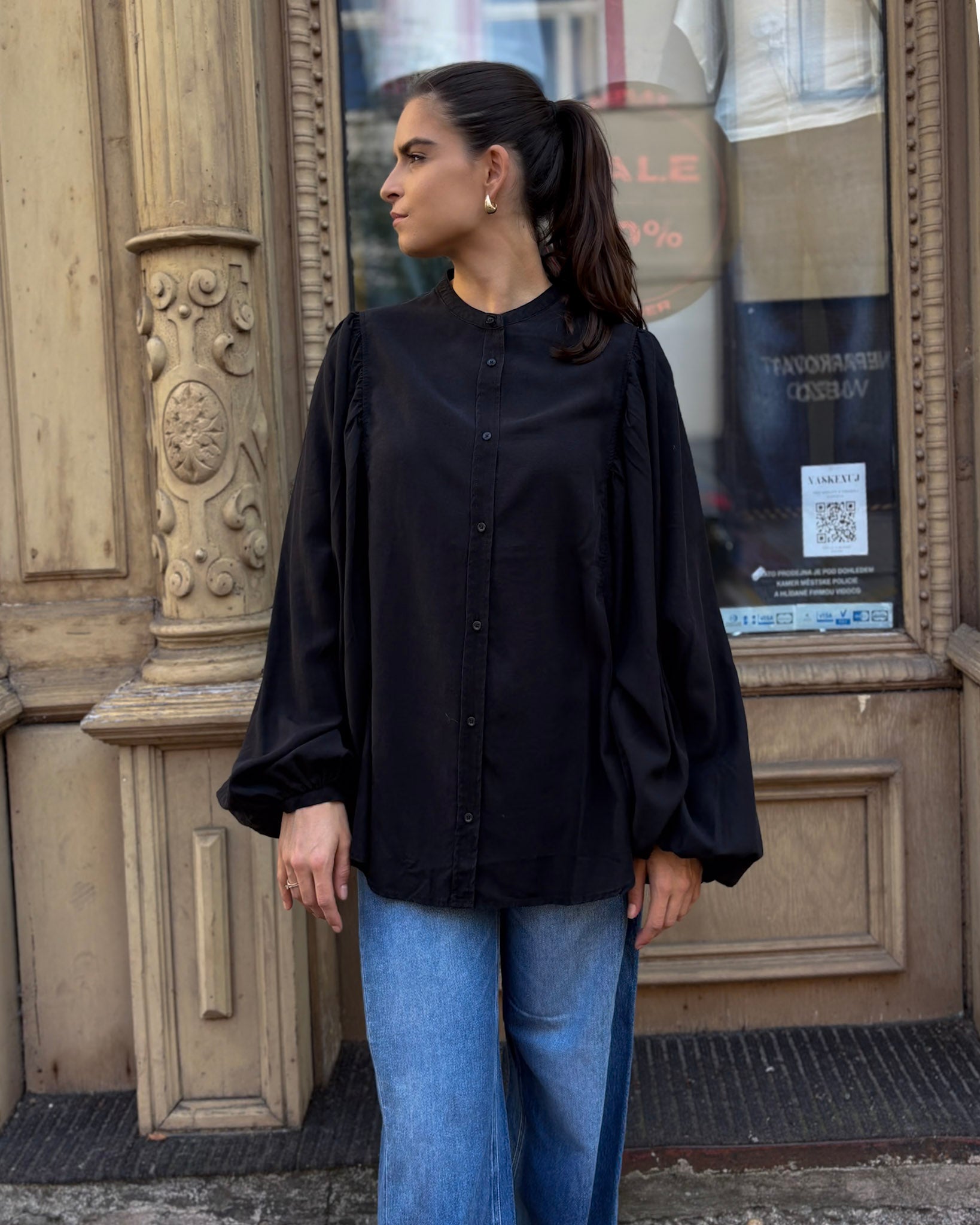 WOMEN'S ELEGANT REPLAY BLOUSON WITH BALLOON SLEEVES 