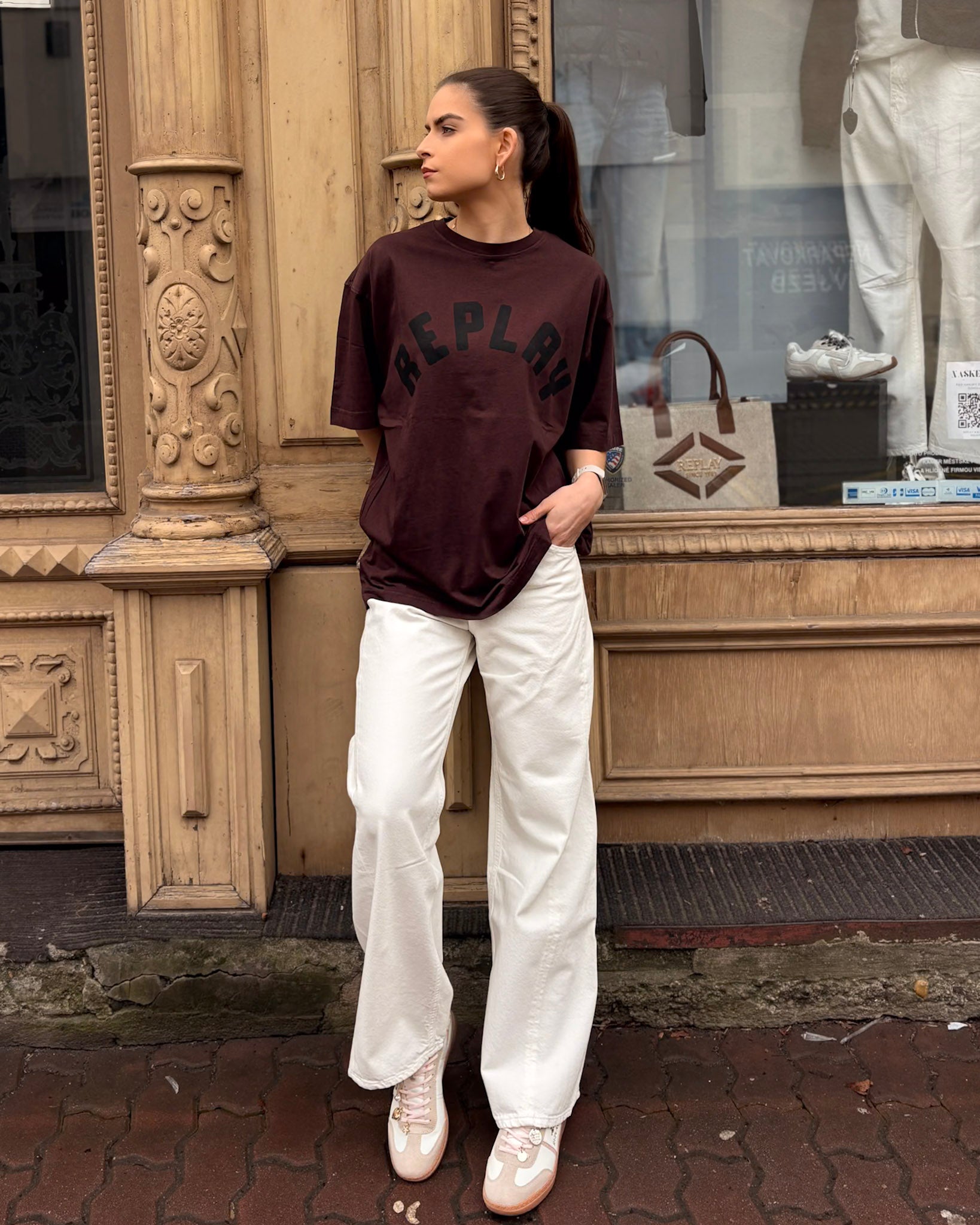 DÁMSKÉ OVERSIZED TRIČKO REPLAY S POTISKEM 